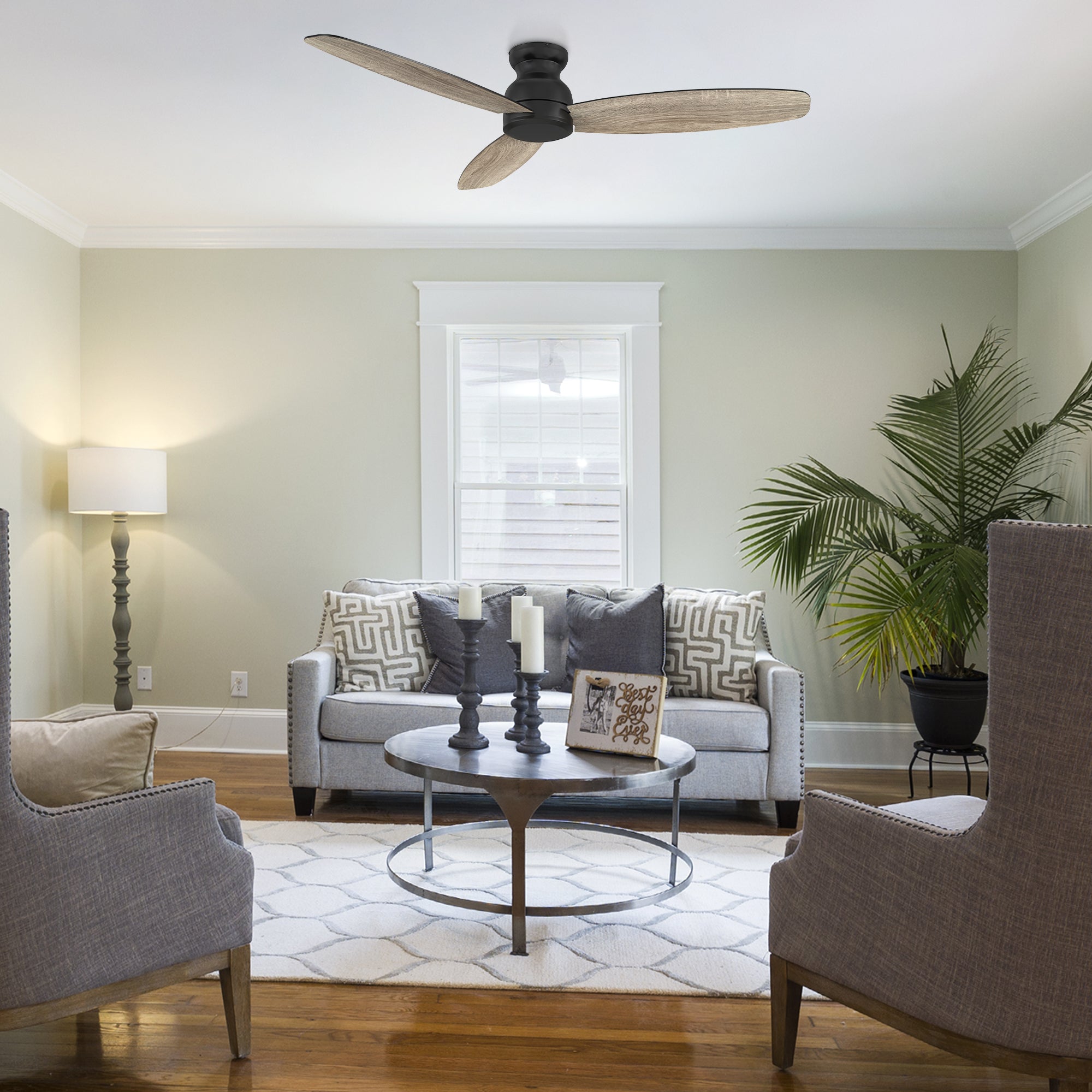 Enjoy a cooling breeze and relaxing controling in an elegant large space with the Smafan Osborn 60 inch indoor ceiling fan. The fan is equipped with the latest motor and controling technology with a stylish exterior to suit the décor of your preference. The fan features a charming black / white finish and sleek blades to cooling up your indoor living spaces.