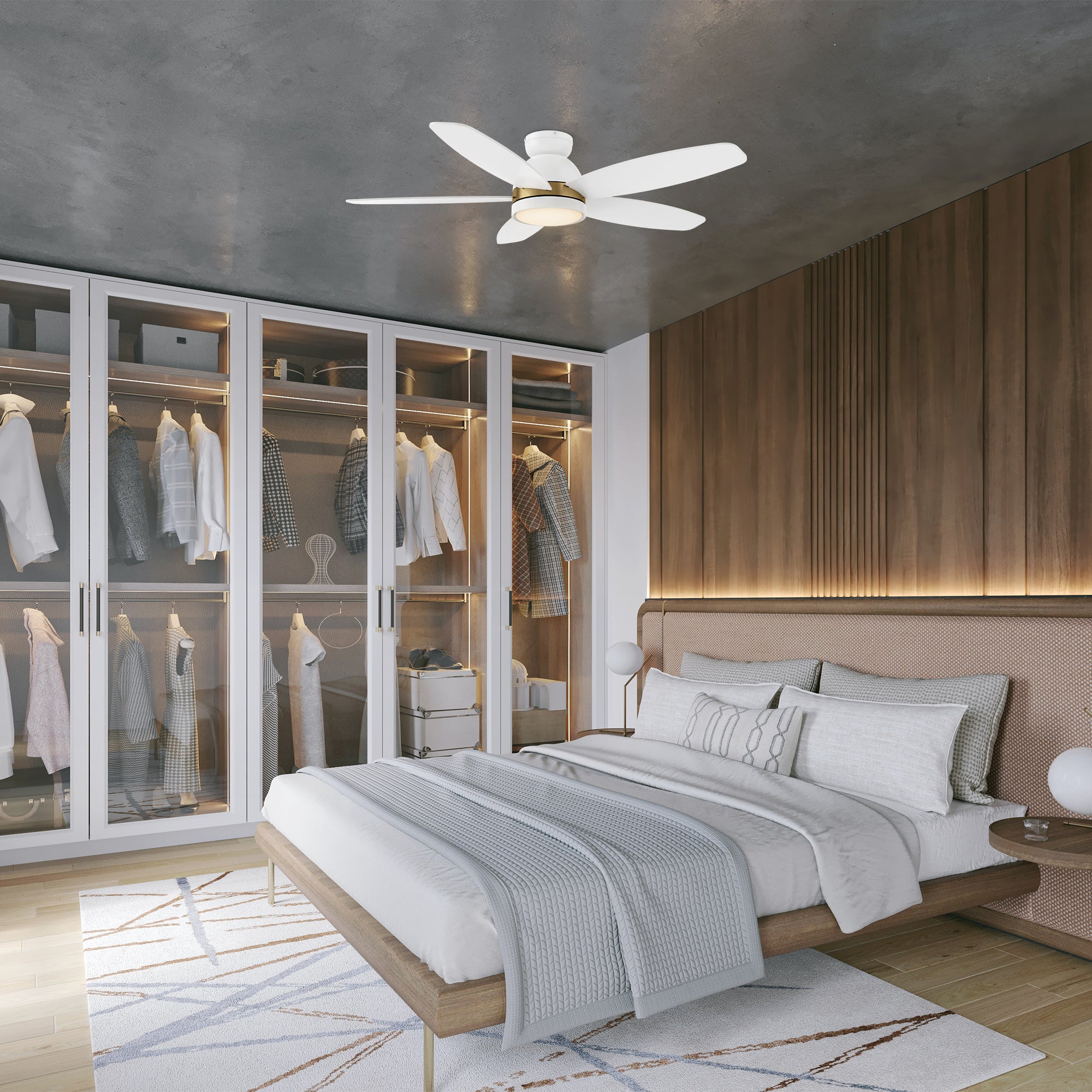 This Povjeta 48 inch ceiling fan keeps your space cool, bright, and stylish. It is a modern masterpiece perfect for your indoor living spaces. This ceiling fan features a sleek Black finish, elegant Plywood blades, and an integrated 4000K LED cool light. The fan also comes with a Remote control to set fan preferences.