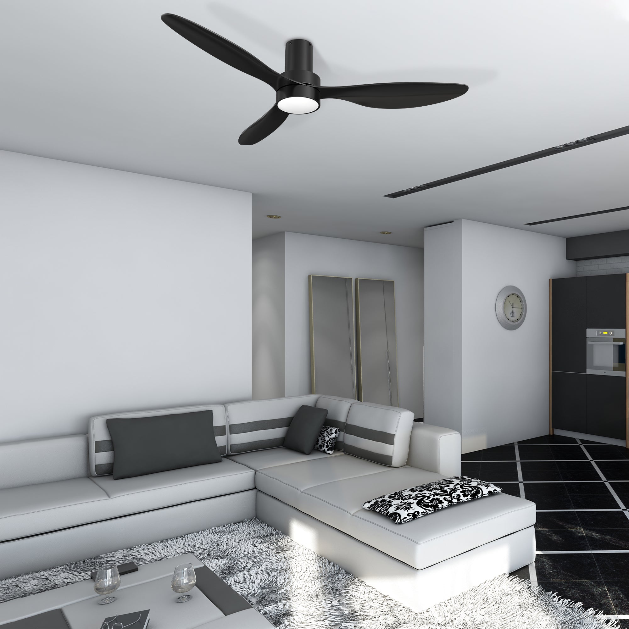 This Coleman 52" smart ceiling fan keeps your space cool, bright, and stylish. It is a soft modern masterpiece perfect for your indoor living spaces. This Wifi smart ceiling fan is a simplicity designing with white finish, use very strong ABS blades and has an integrated 5700K LED day light. The fan features Remote control, Wi-Fi apps, Siri Shortcut and Voice control technology (compatible with Amazon Alexa and Google Home Assistant ) to set fan preferences.