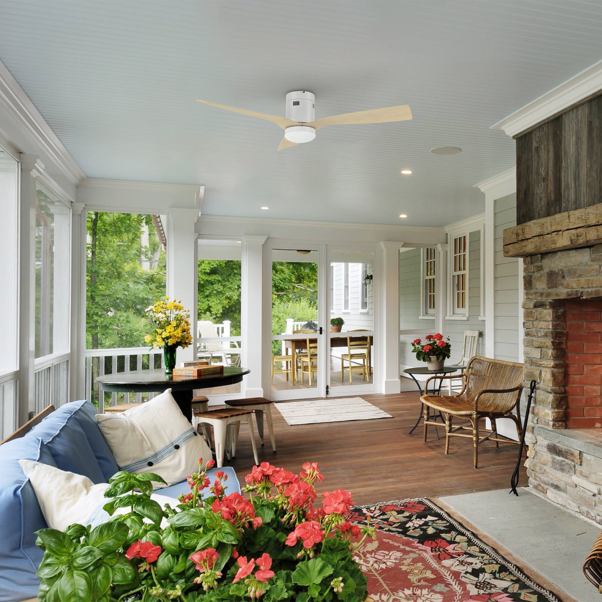 Smafan Elite Smart Ceiling Fan is compatible with Alexa, Siri, Google Assistant, smart app. It will bring a modern touch to your home décor. Elegant, quietness, and energy saving are some of its advantages. Available for outdoor/indoor use.