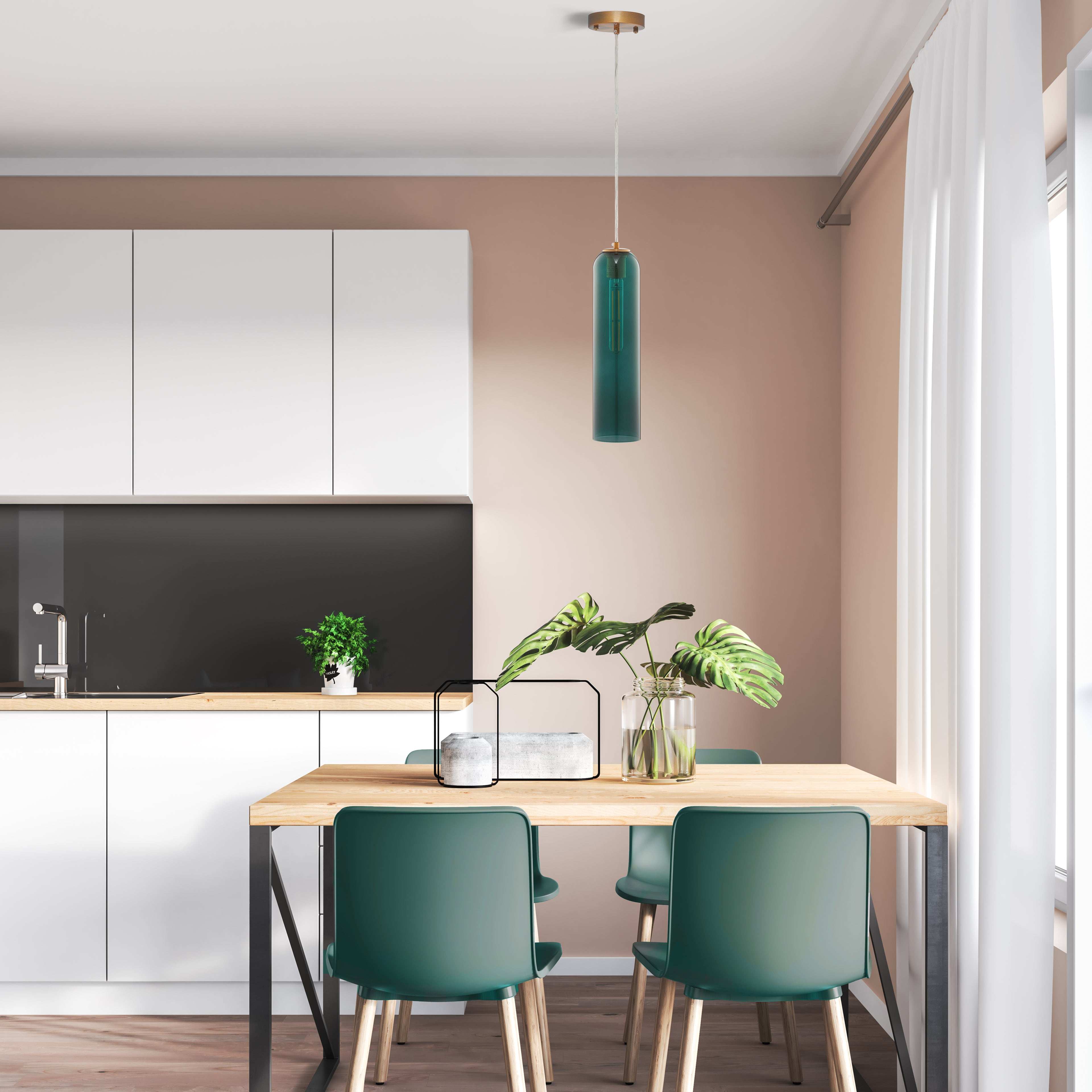 Hydra Pendant Light Collection features a 1-light pendant with a stunning design statement. Because of its thin width, it’s perfect for illuminating a compact entryway or lining a few up above the kitchen island to case a warm glow over morning meals. It looks incredible mounted in a series in the kitchen or hallway, or as an accent piece in the living room or bedroom to complement and brighten up your décor.