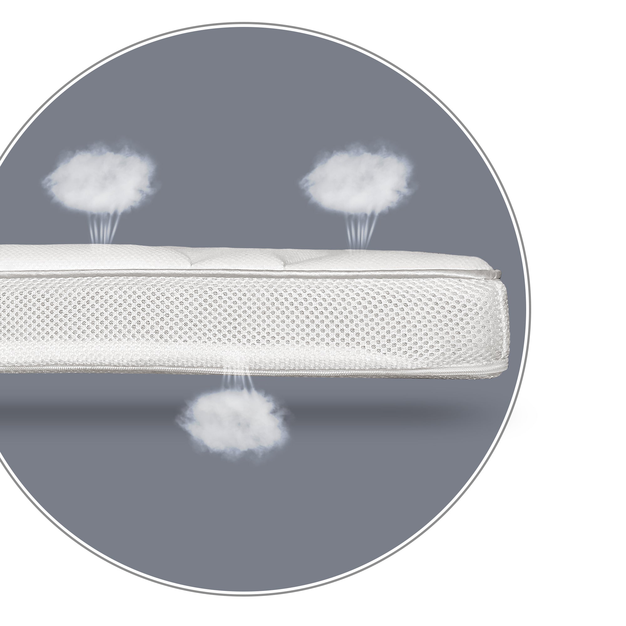 The Smafan Kaiteki 2.75 Inch Air Fiber Mattress Topper was inspired by those who suffer from chronic sleep ailments including painful muscles, stiff joints, and trouble falling and remaining asleep. Designed with an outer cover made of premium polyester and 3 inner cores made of innovative 4D Air Fiber material, the Kaiteki creates the optimal sleep conditions that can help mitigate pain and discomfort.