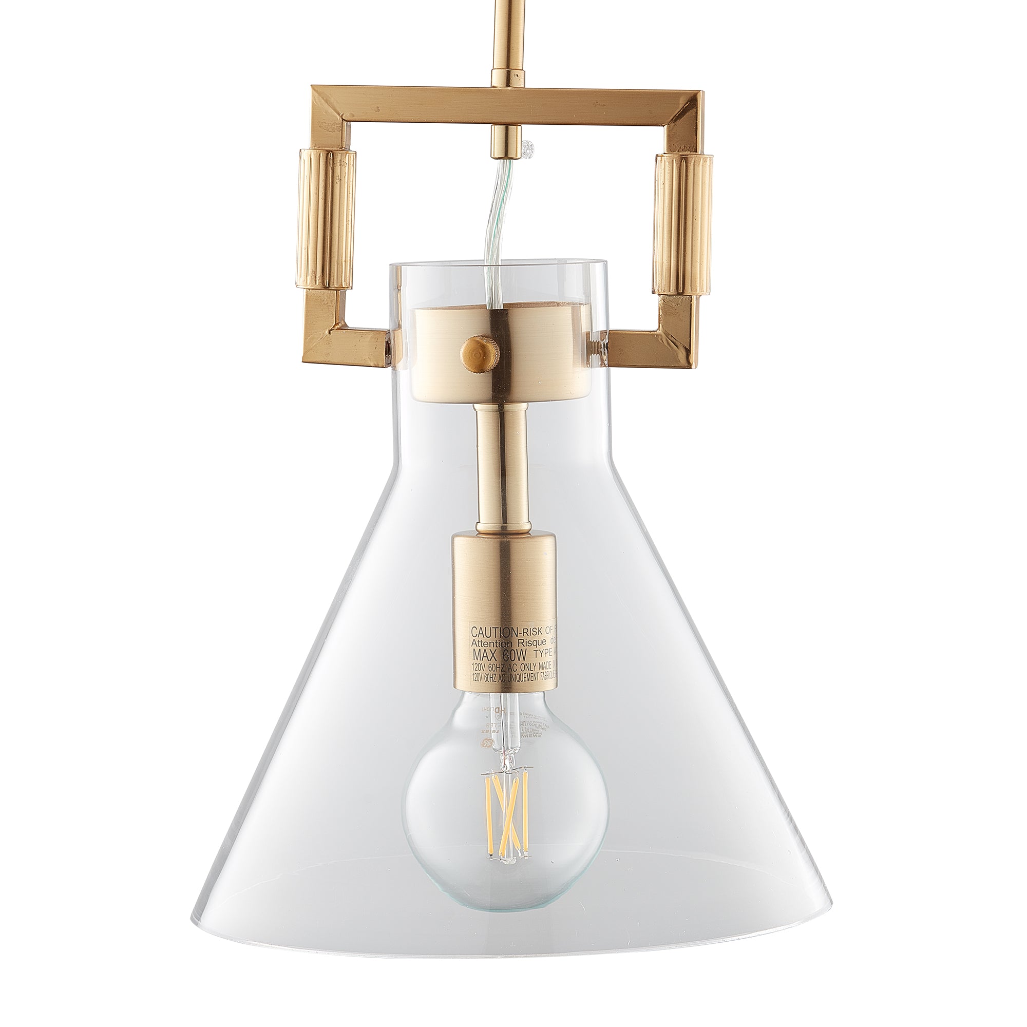 CARRO HOME Libra Cone Glass Pendant Light – Clear