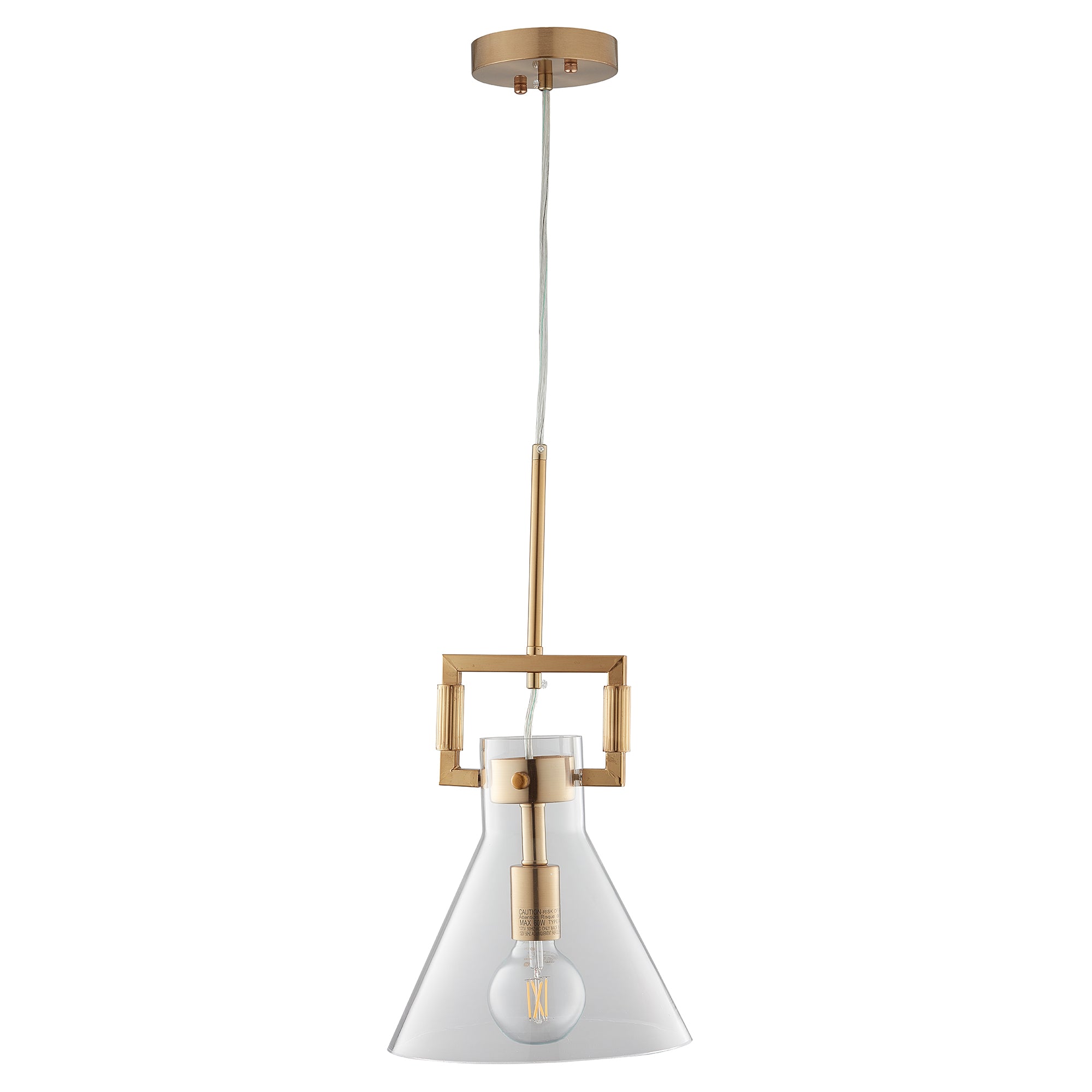 CARRO HOME Libra Cone Glass Pendant Light – Clear