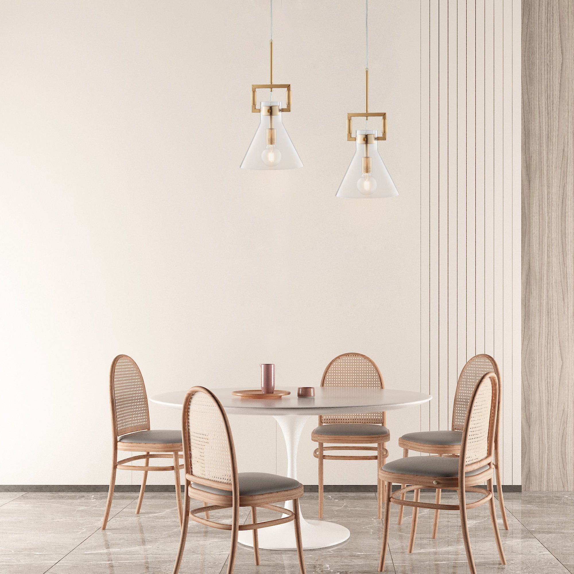CARRO HOME Libra Cone Glass Pendant Light – Clear