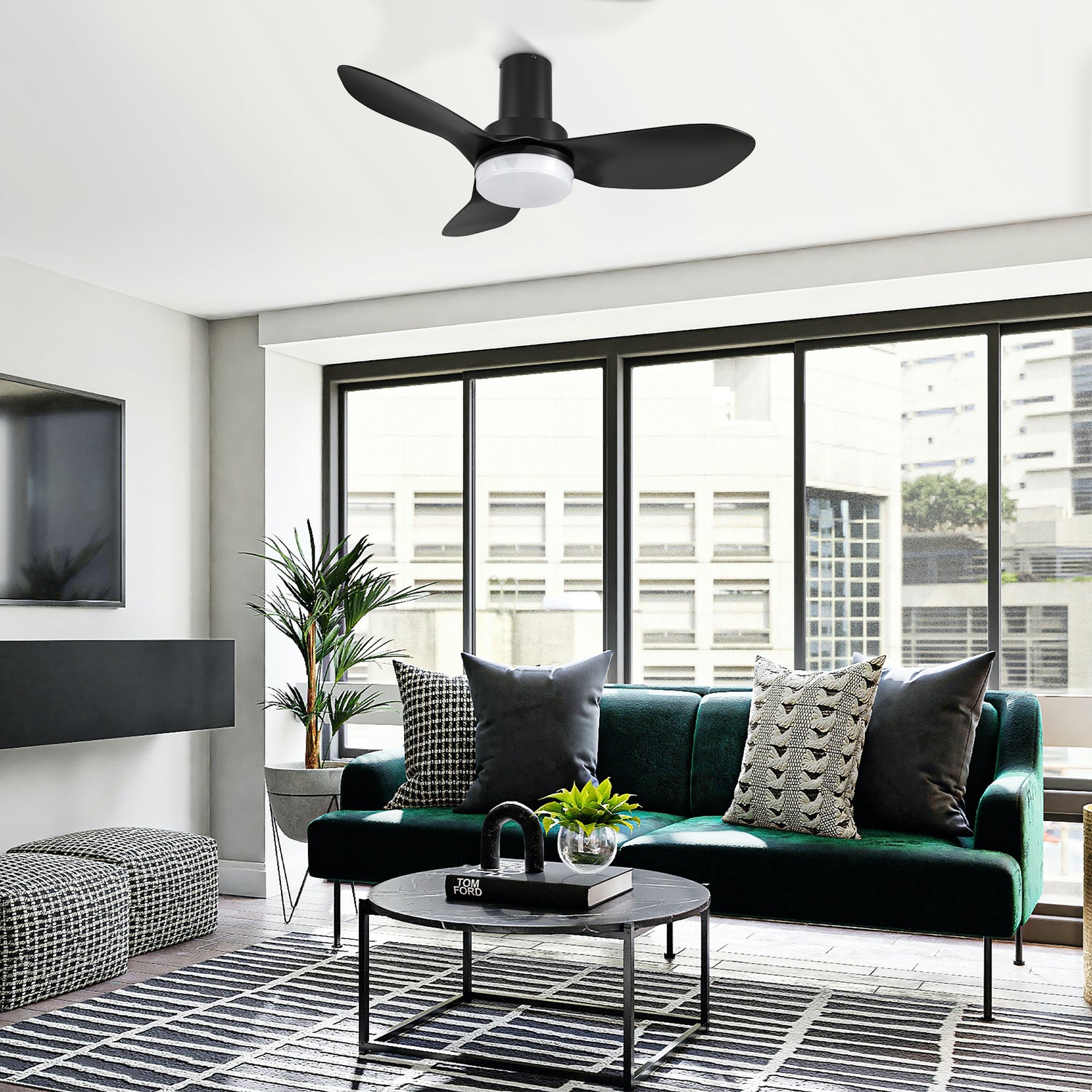 No space is too small for the Nefyn 36/45 inches flush mount ceiling fan! Designed with a compact exterior, a flush mount, an advanced DC motor, and luminous LED lighting. The Nefyn remote control ceiling fan is available in a black or white finish to contrast elegantly or blend seamlessly into the decor of your preference.