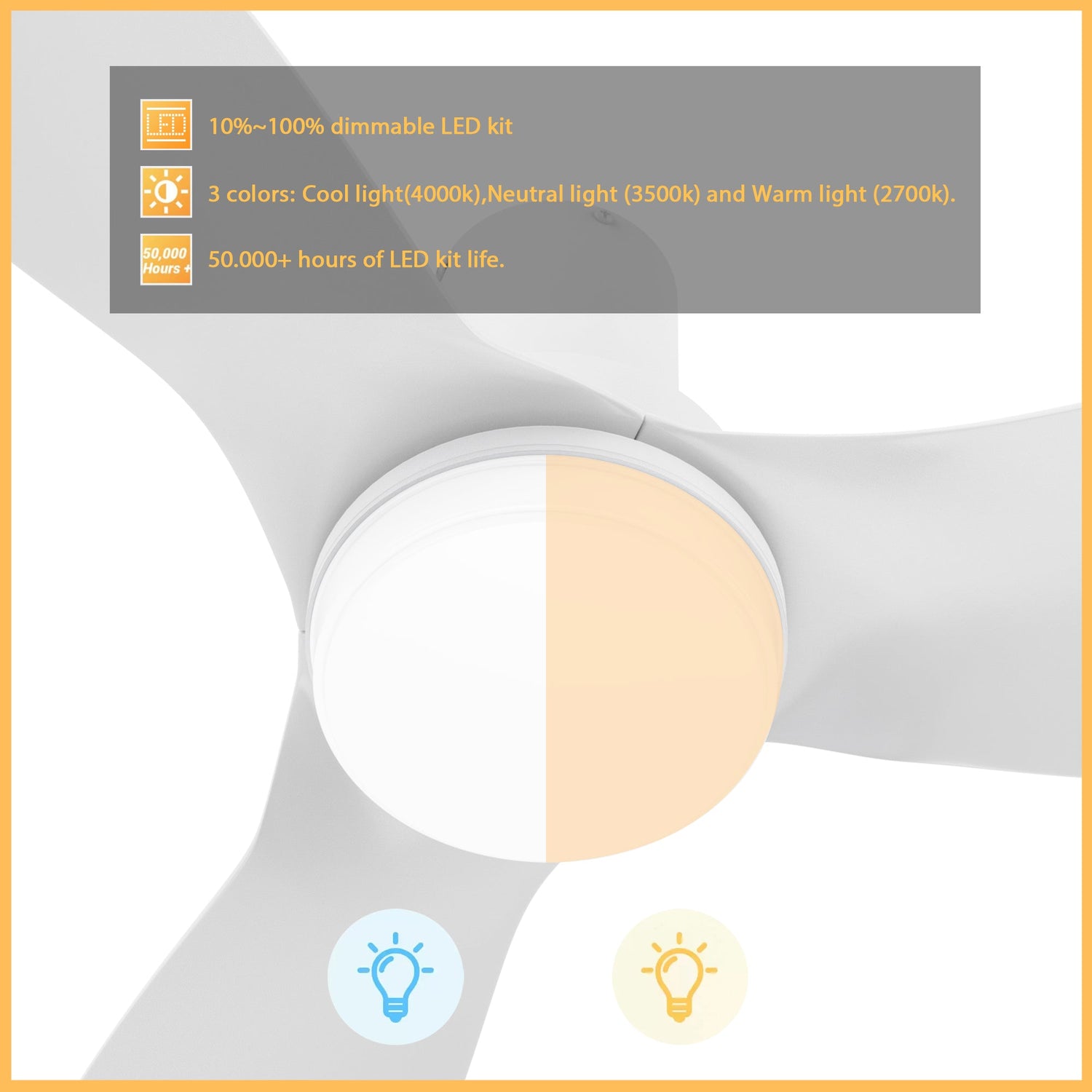 No space is too small for the Nefyn 36/45 inches flush mount ceiling fan! Designed with a compact exterior, a flush mount, an advanced DC motor, and luminous LED lighting. The Nefyn remote control ceiling fan is available in a black or white finish to contrast elegantly or blend seamlessly into the decor of your preference.