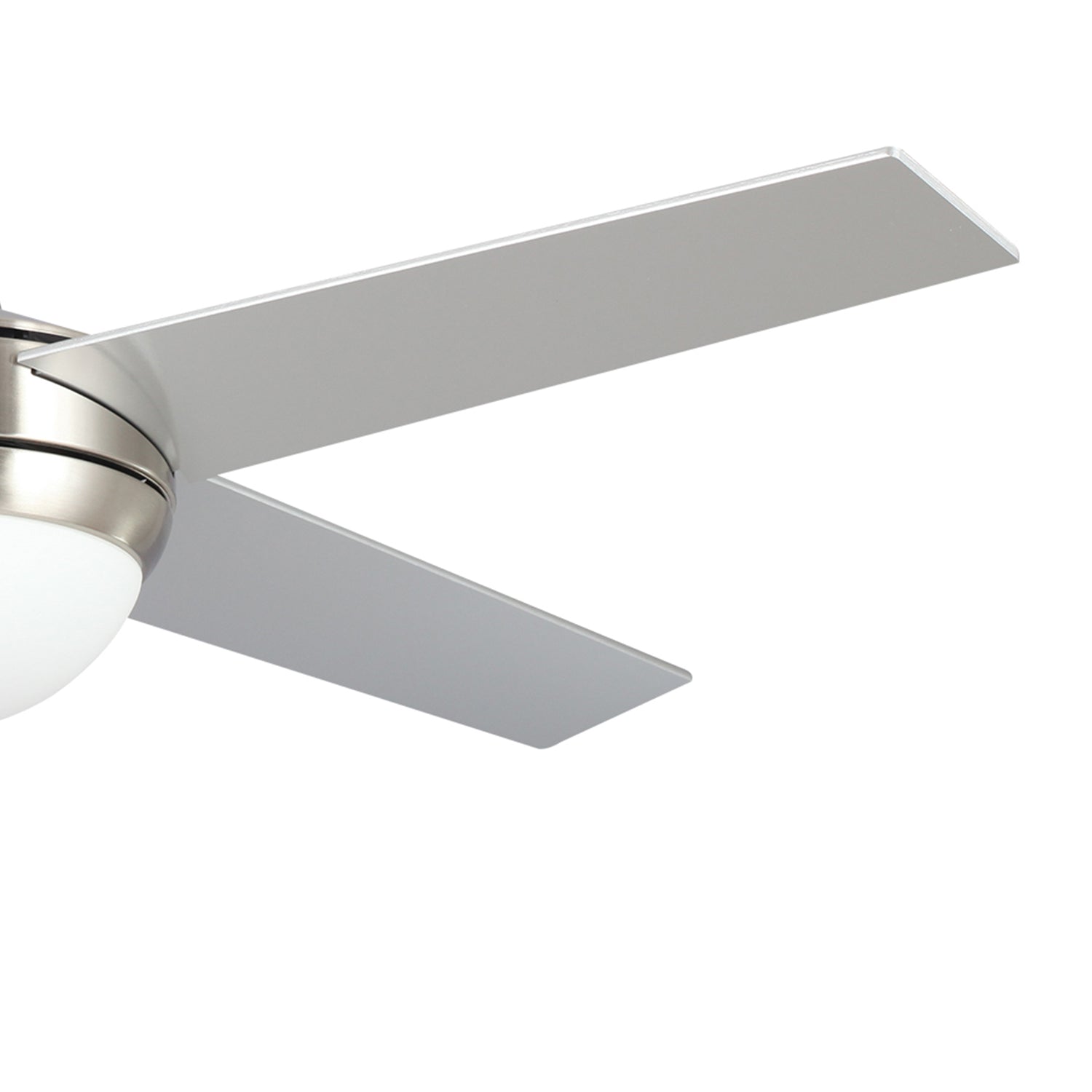 Carro Nova 48 inch Smart Ceiling Fan With LED Light Kit-silver base with white blades.
