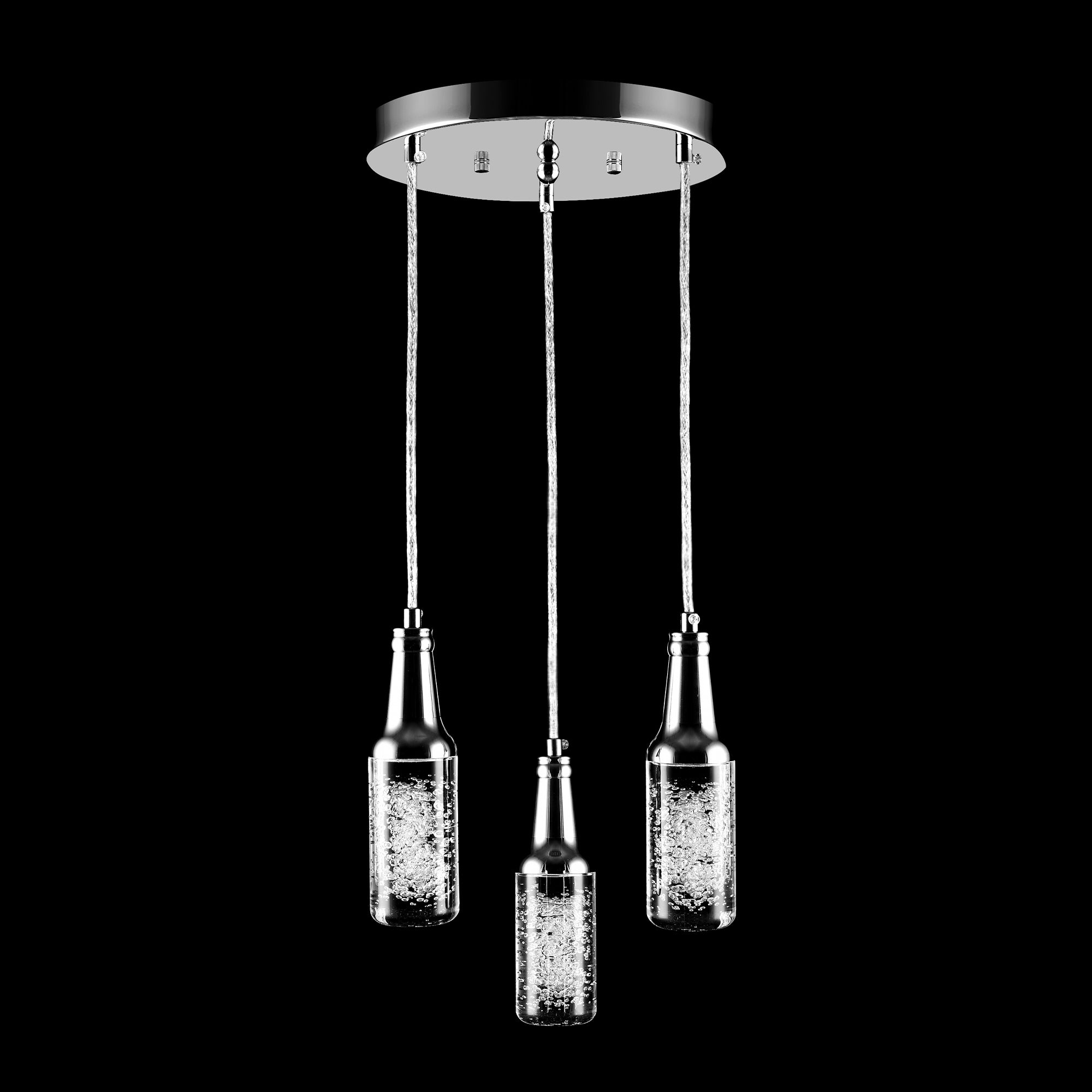 Leave the boring lighting in the past and set the tone for any occasion using the Carro Home Paton 3-Pendant Light. Designed with RGB LED, Smart technology, and modern control options, the Paton is a fun way to add style and brightness to any space in your home. Created with a trendy 3-Pendant configuration in transparent and silver, the Paton is great for open indoor areas, such as living rooms, dining rooms, and modern home offices.