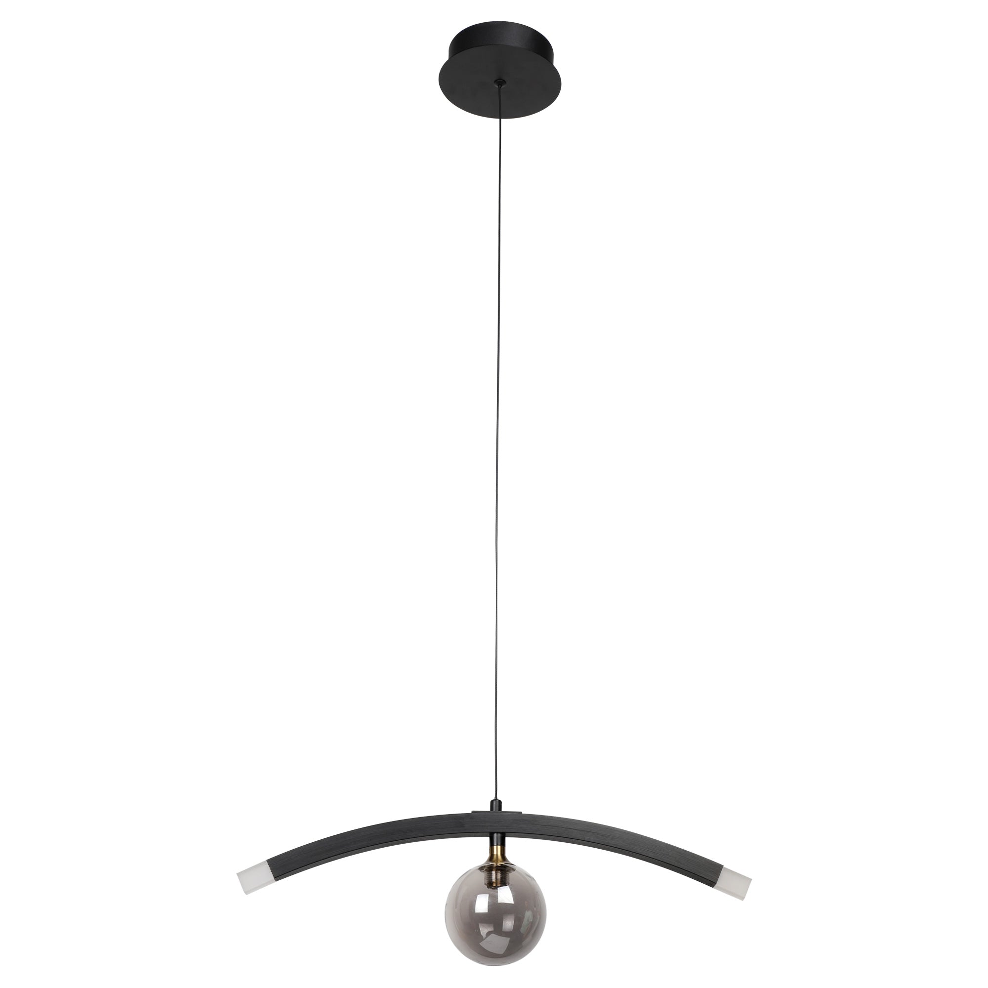 Smafan Smoky Gray Glass Shade Creative LED Pendant Light features beautiful smoky gray glass shade.Bring a touch of glamour to your space with this one-of-a-kind pendant.This one-light glass pendant light is a dramatic addition to any room,elevate your living area with the beautiful artistry of this pendant.Crafted with one smoky gray galss shade,it shows the art and the beauty of simpleness.Smoky gray glass gives people a sense of romance and mystery.