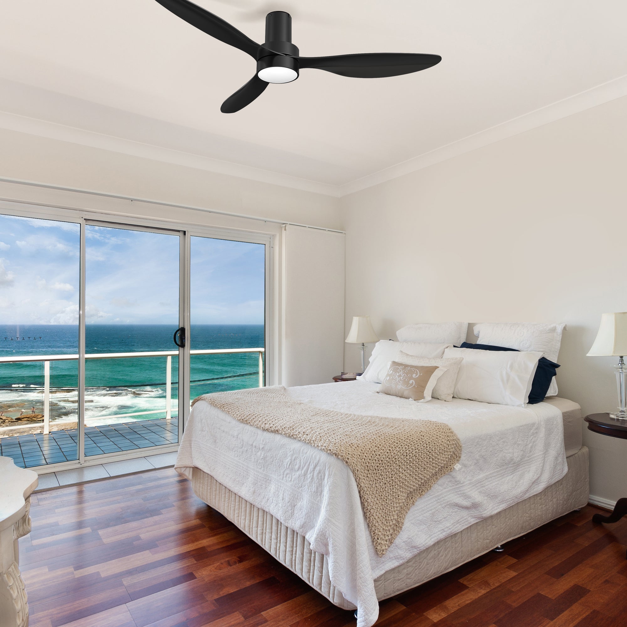 This Xander 52" ceiling fan keeps your space cool, bright, and stylish. It is a soft modern masterpiece perfect for your large indoor living spaces. This ceiling fan is a simplicity designing with White finish, use very strong ABS blades and has an integrated 4000K LED cool light. The fan features Remote control to set fan preferences.