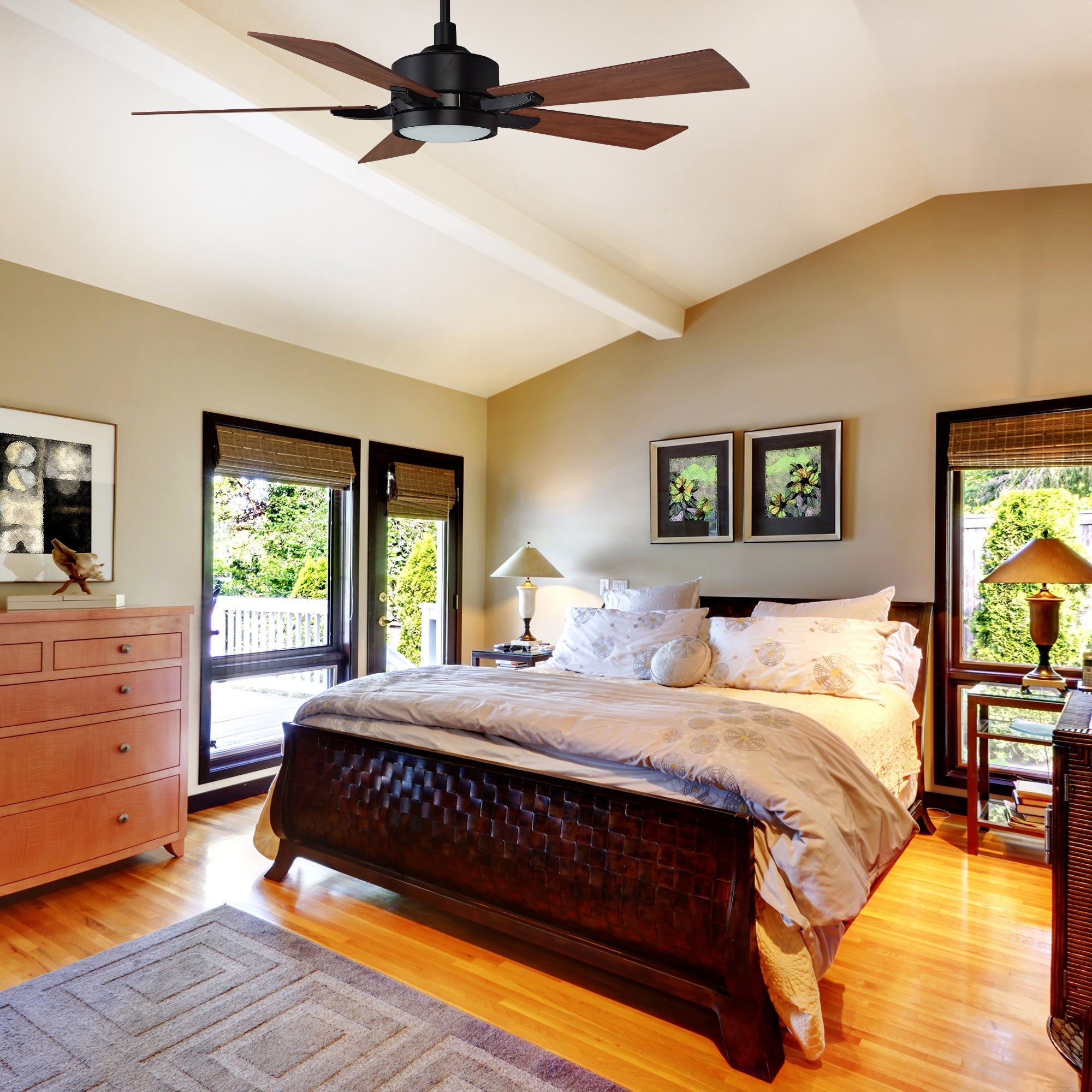 The Smafan Apex 52 inch smart ceiling fan keeps your space cool, bright, and stylish. It is a soft modern masterpiece perfect for your large indoor living spaces. This Wifi smart ceiling fan is a simplicity designing with Black finish, use elegant Plywood blades and has an integrated 4000K LED daylight.