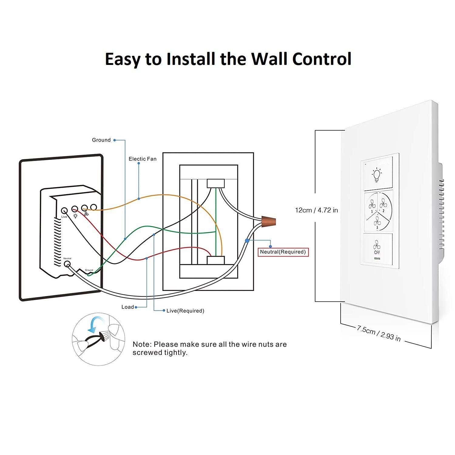 Smafan Arlo REQUIRES NEUTRAL WIRE and SEPARATE LOAD WIRES for FAN & LIGHT �C please confirm that the wiring in your home is compatible before purchasing the smart ceiling fan (older homes may not have neutral wires). No Hub required. No canopy module required.