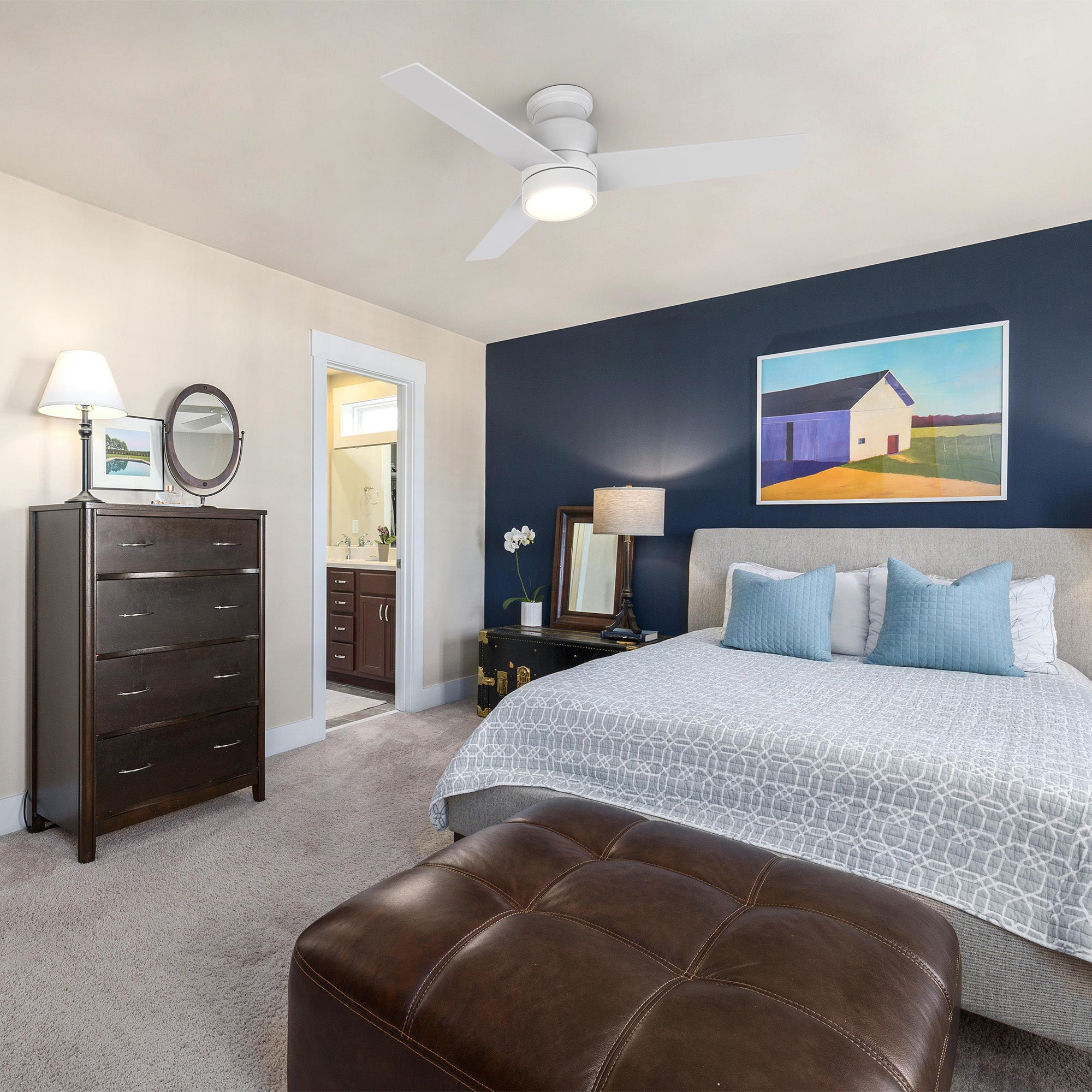 Smafan Ranger Smart Ceiling Fan blends elegantly into its surroundings while providing a cooling effect and strong airflow that large indoor living spaces need. Ranger’s energy-efficient LED light kit has 3000 lumens and lasts over 50000+ hours and its warm soft white light creates an inviting space. Ranger’s energy-efficient and completely silent motor provides a comfortable environment for any indoor spaces.