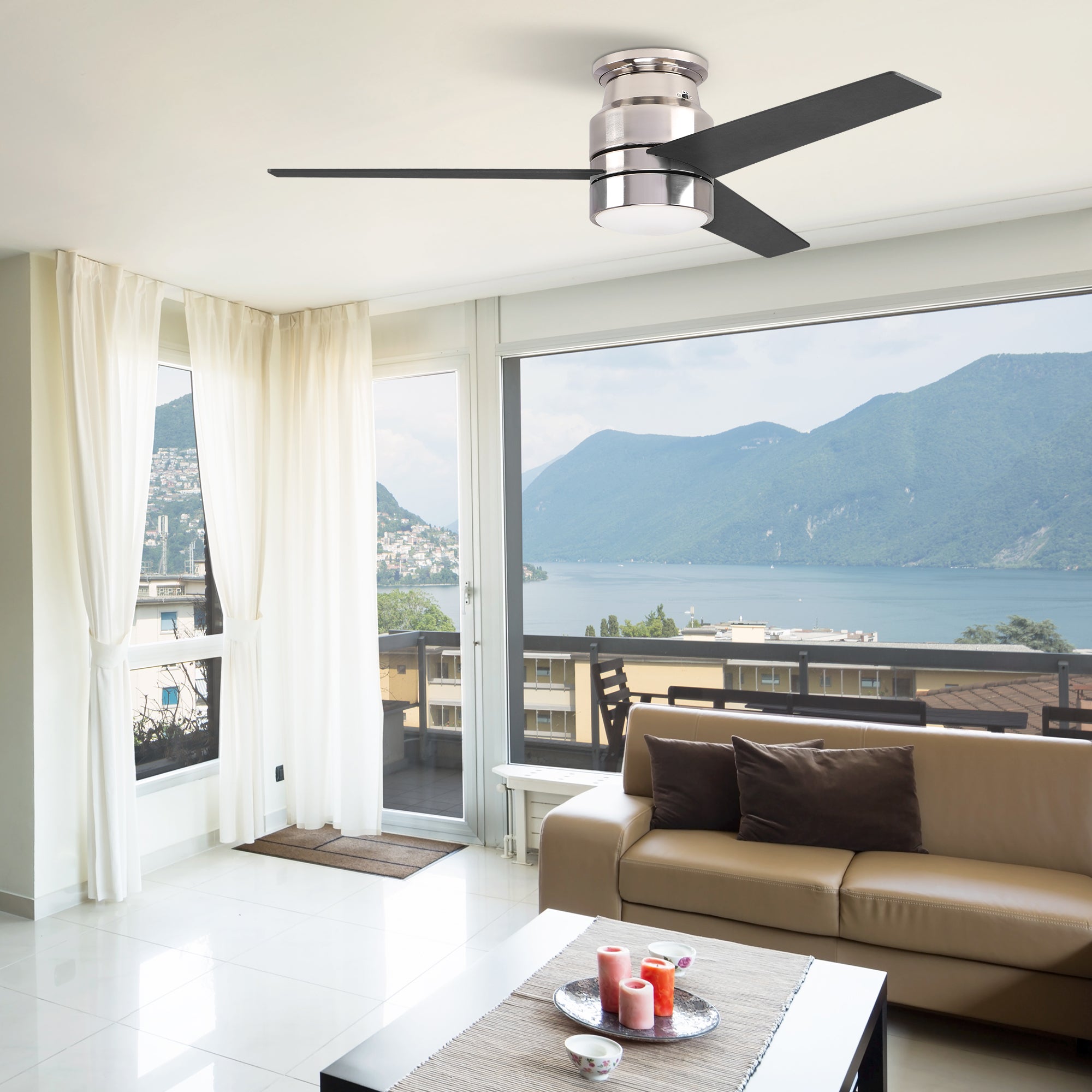 Smafan Ranger Smart Ceiling Fan blends elegantly into its surroundings while providing a cooling effect and strong airflow that large indoor living spaces need. Ranger’s energy-efficient LED light kit has 3000 lumens and lasts over 50000+ hours and its warm soft white light creates an inviting space. Ranger’s energy-efficient and completely silent motor provides a comfortable environment for any indoor spaces.