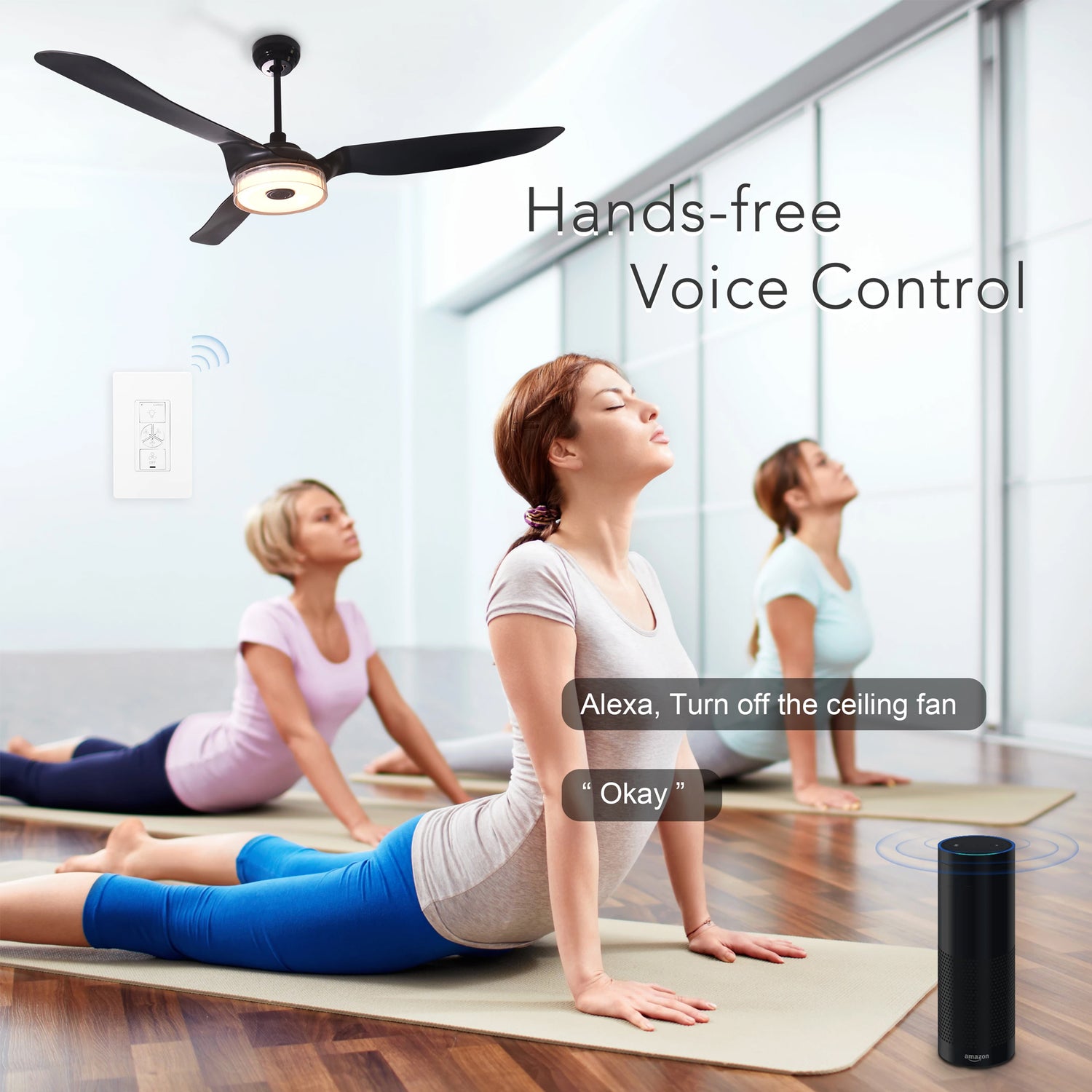 Carro Home Smart Wall Switch Controller For Ceiling Fans (4 Gang)