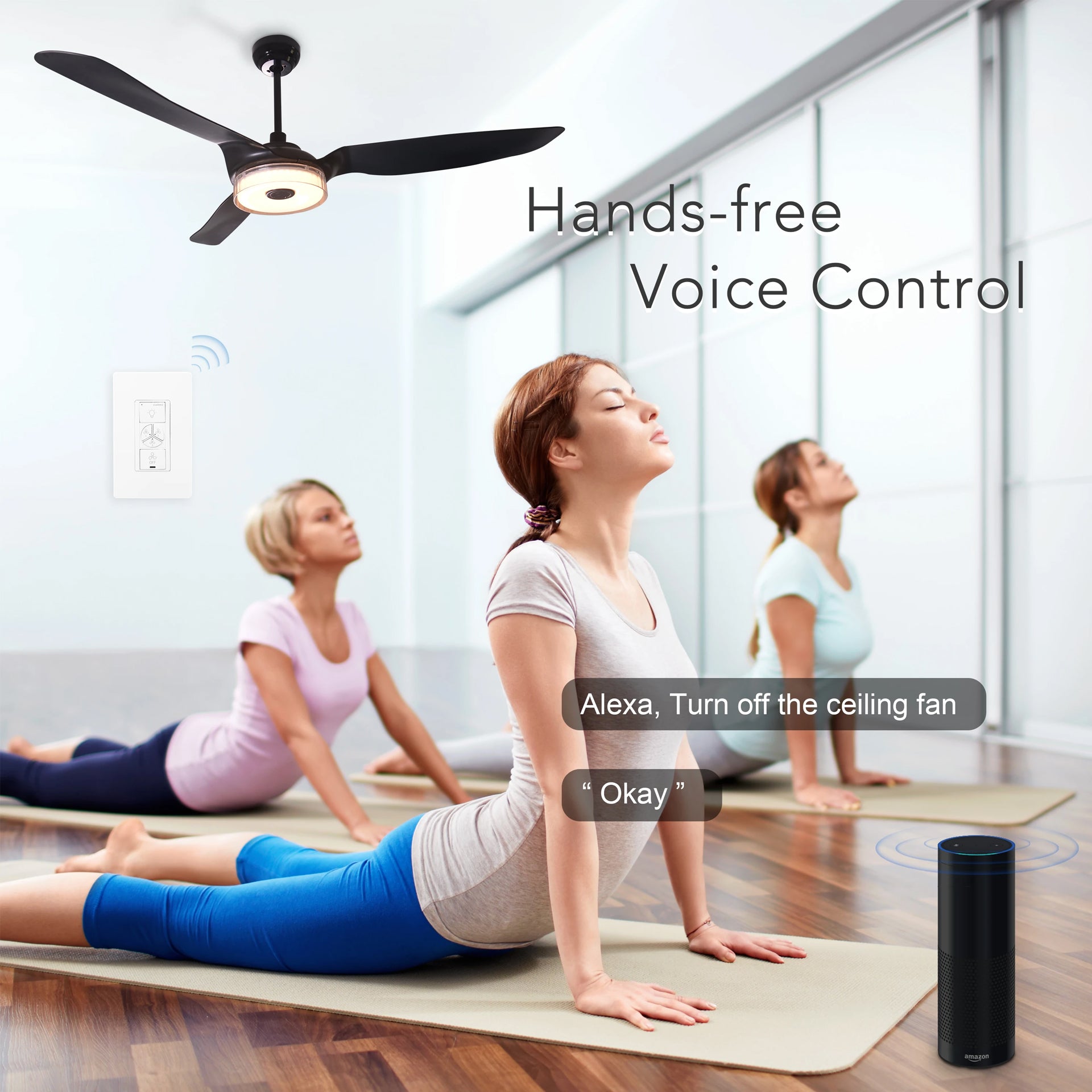 Carro Home Smart Wall Switch Controller For Ceiling Fans (4 Gang)