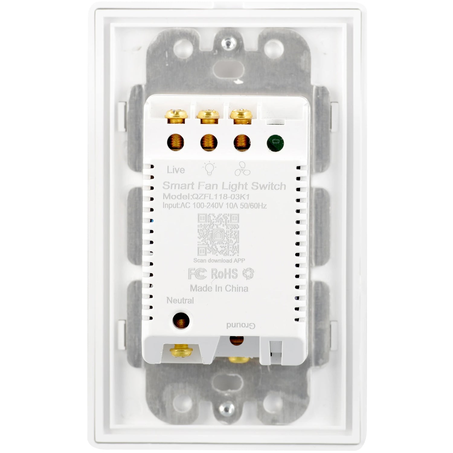 Carro Home Smart Wall Switch Controller For Ceiling Fans (4 Gang)