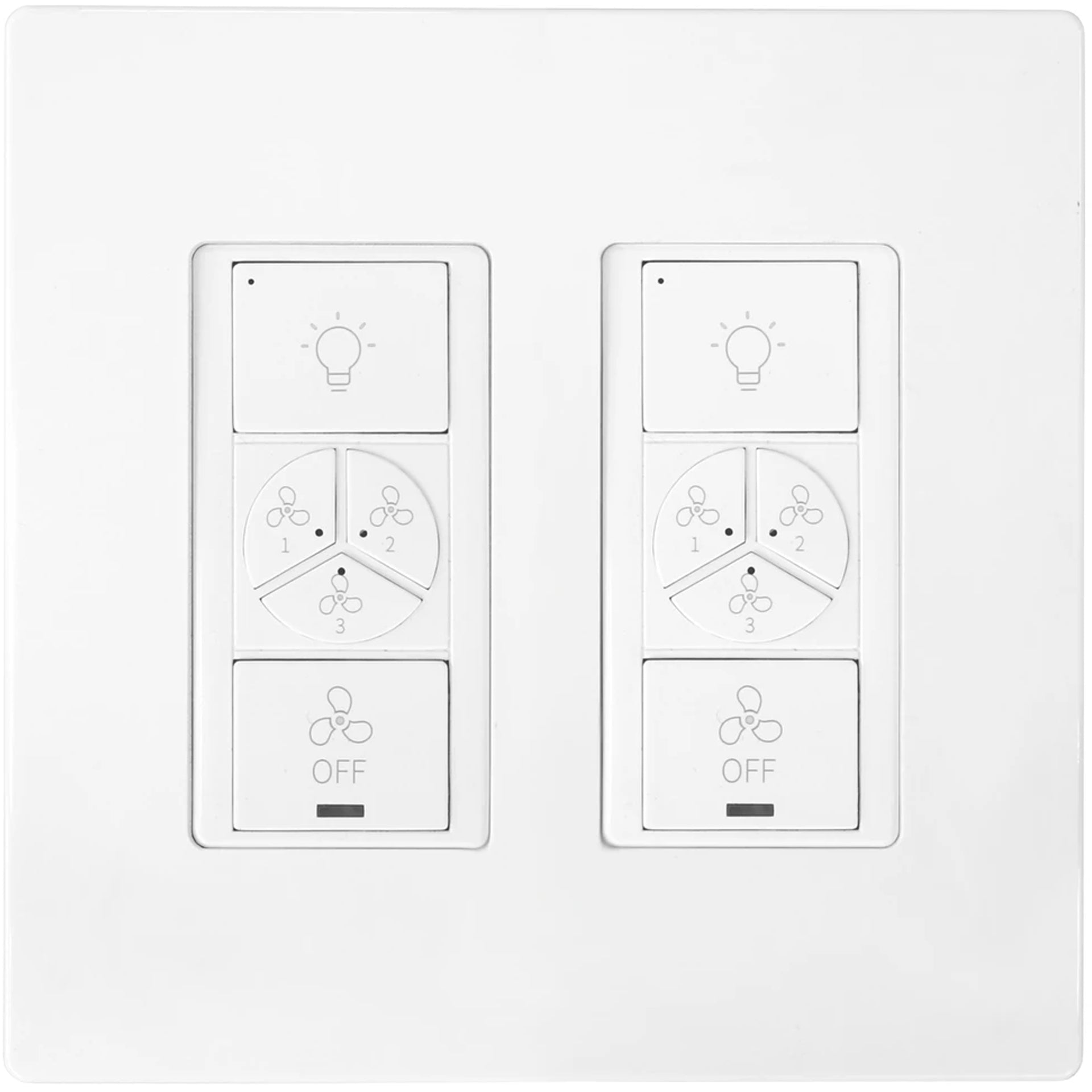 2 Gang Wall Light Lamp Wireless Remote Control Switch with Two Remotes