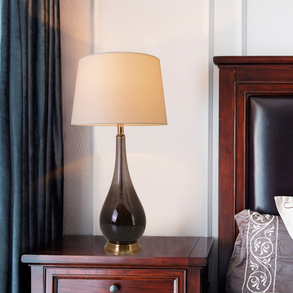 Tulip Big Translucent Ombre Glass Table Lamp 30" - Smoke Gray Ombre/Creme (Set of 2)