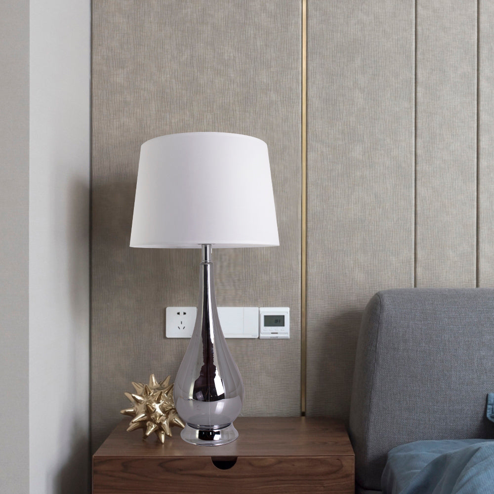 Tulip Big Translucent Ombre Glass Table Lamp 30" - Chrome Ombre/White (Set of 2)