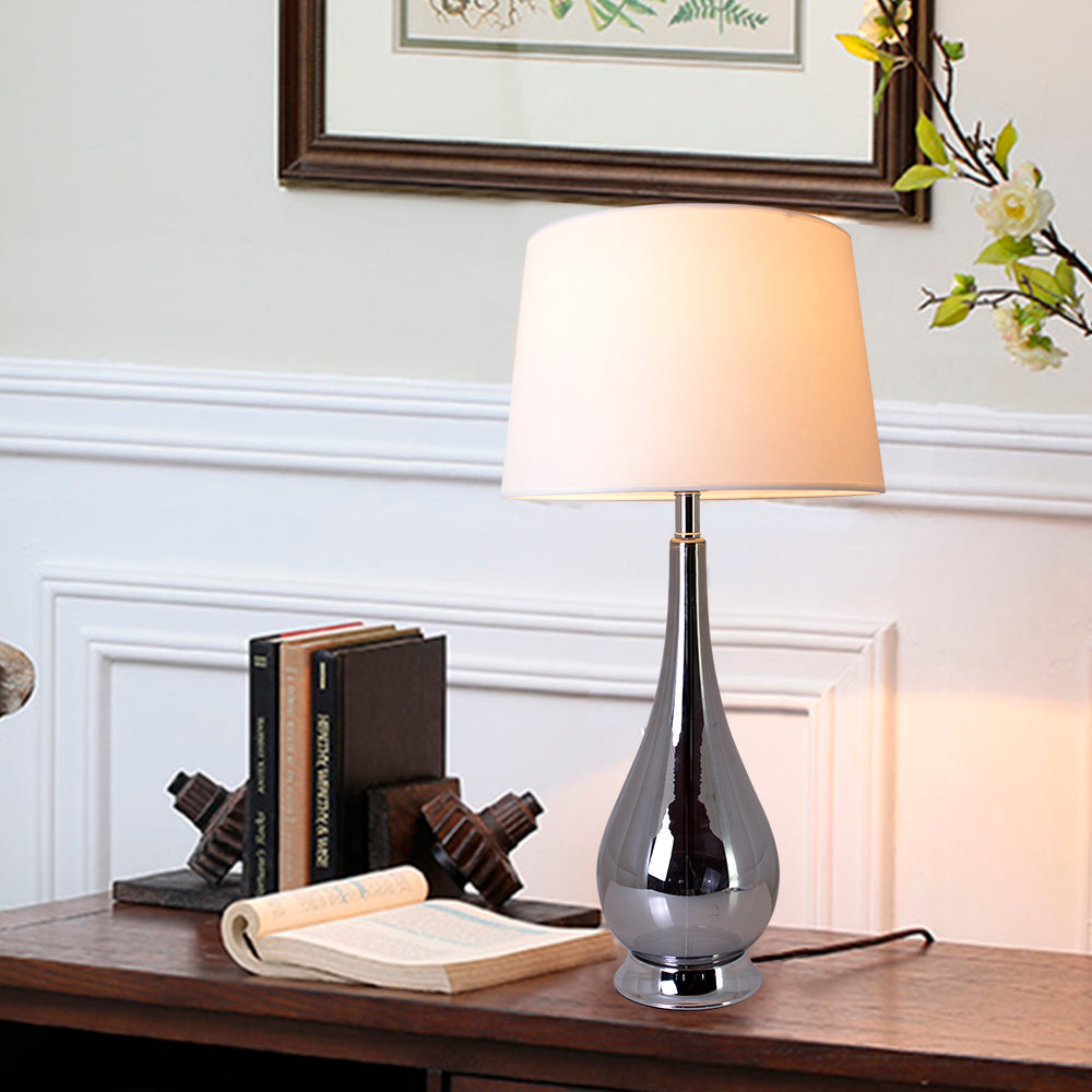 Tulip Big Translucent Ombre Glass Table Lamp 30" - Chrome Ombre/White (Set of 2)