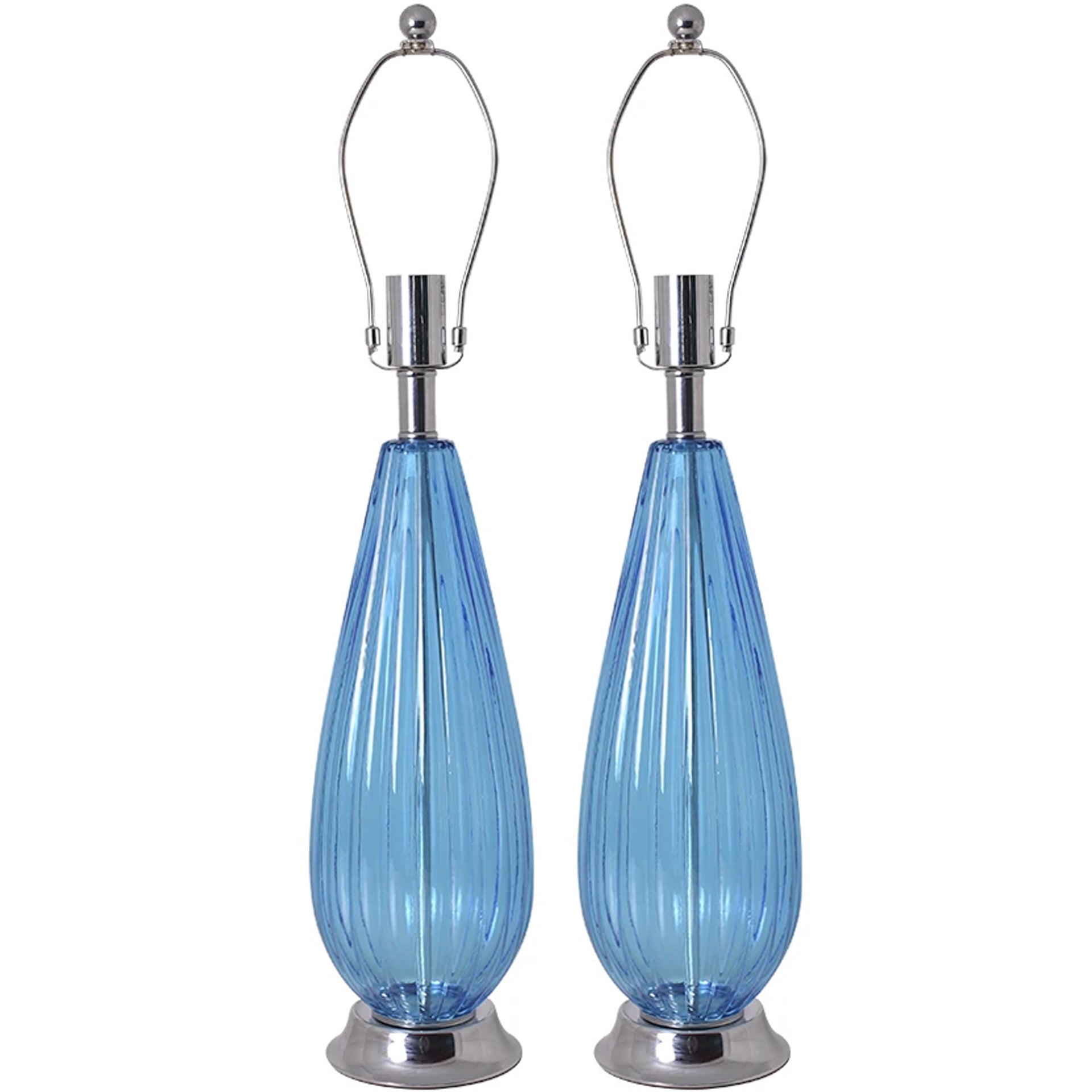 Carro Home Magnolia Translucent Glass Table Lamp 28" - Sky Blue/Ivory White (Set of 2)