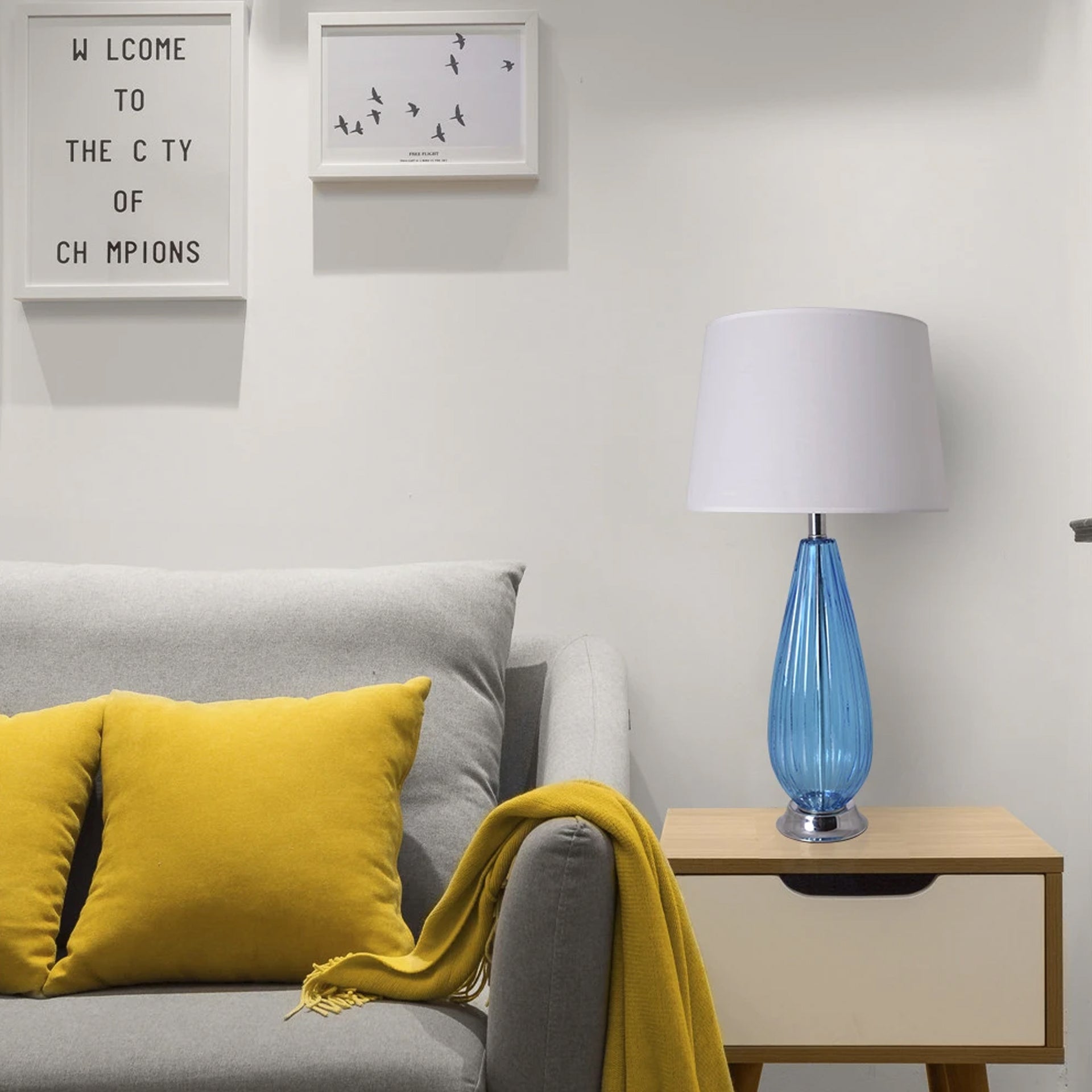 Carro Home Magnolia Translucent Glass Table Lamp 28" - Sky Blue/Ivory White (Set of 2)