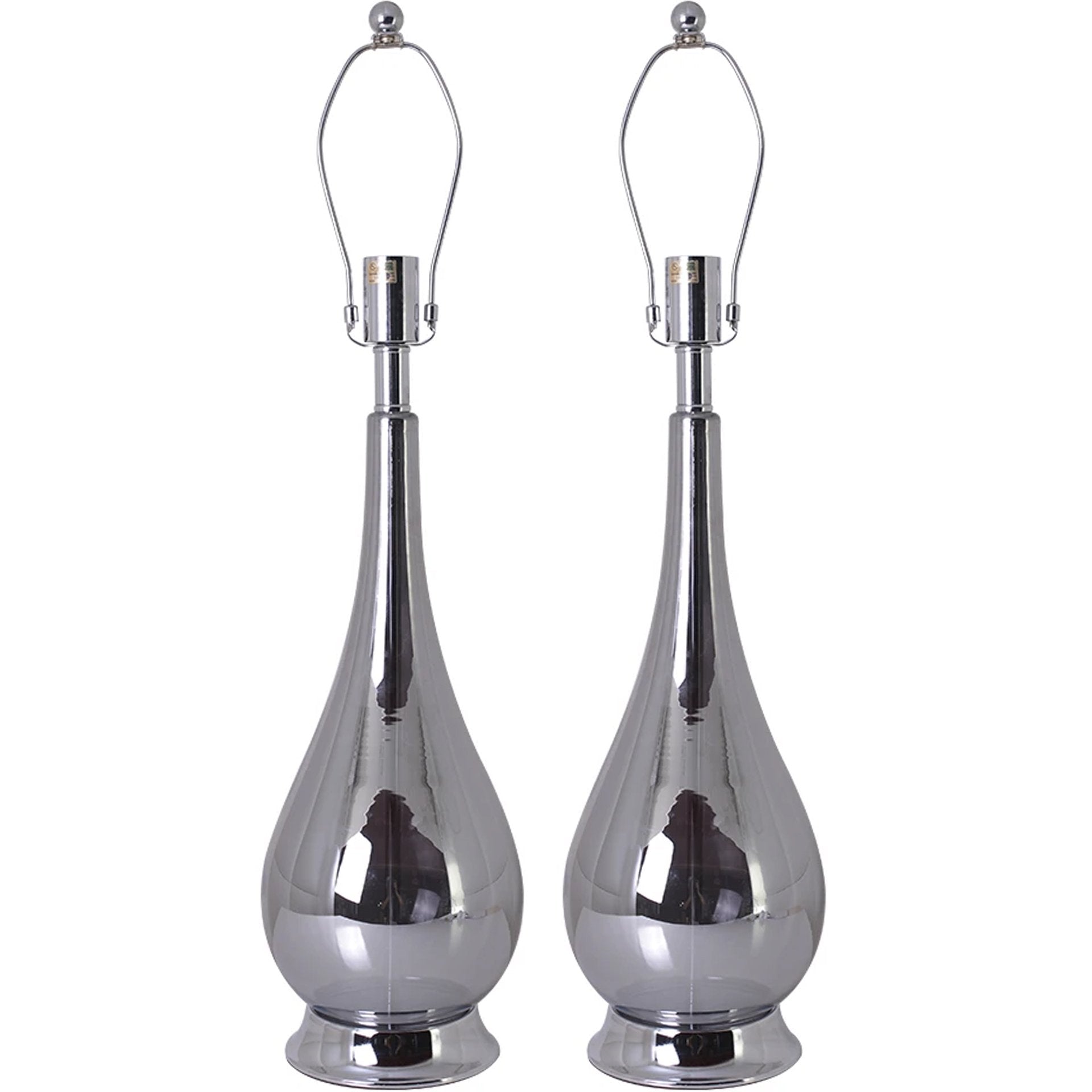 Tulip Big Translucent Ombre Glass Table Lamp 30" - Chrome Ombre/White (Set of 2)