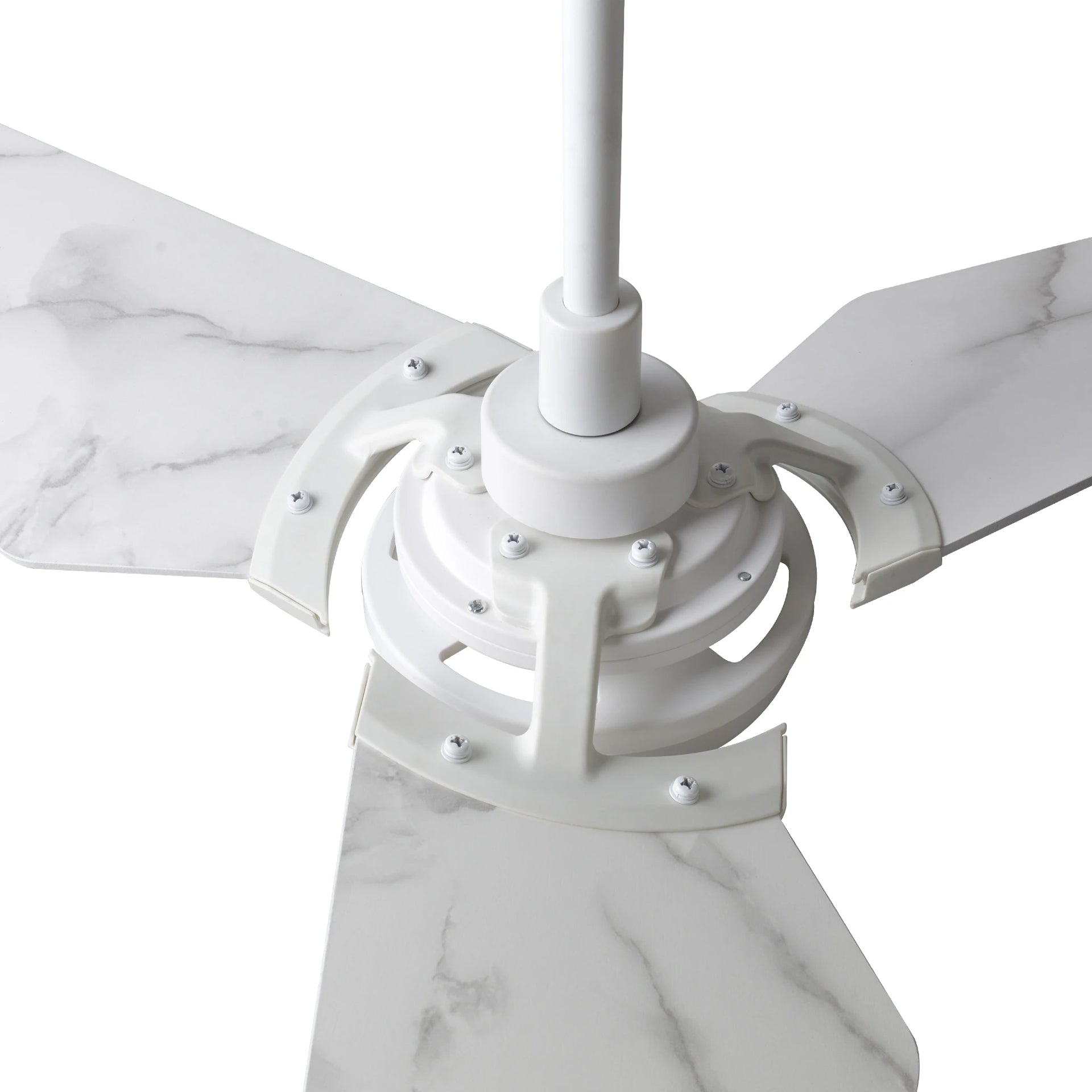 Trailblazer Outdoor 56" Smart Ceiling Fan with LED Light Kit-White Base and White Marble Pattern Fan Blades