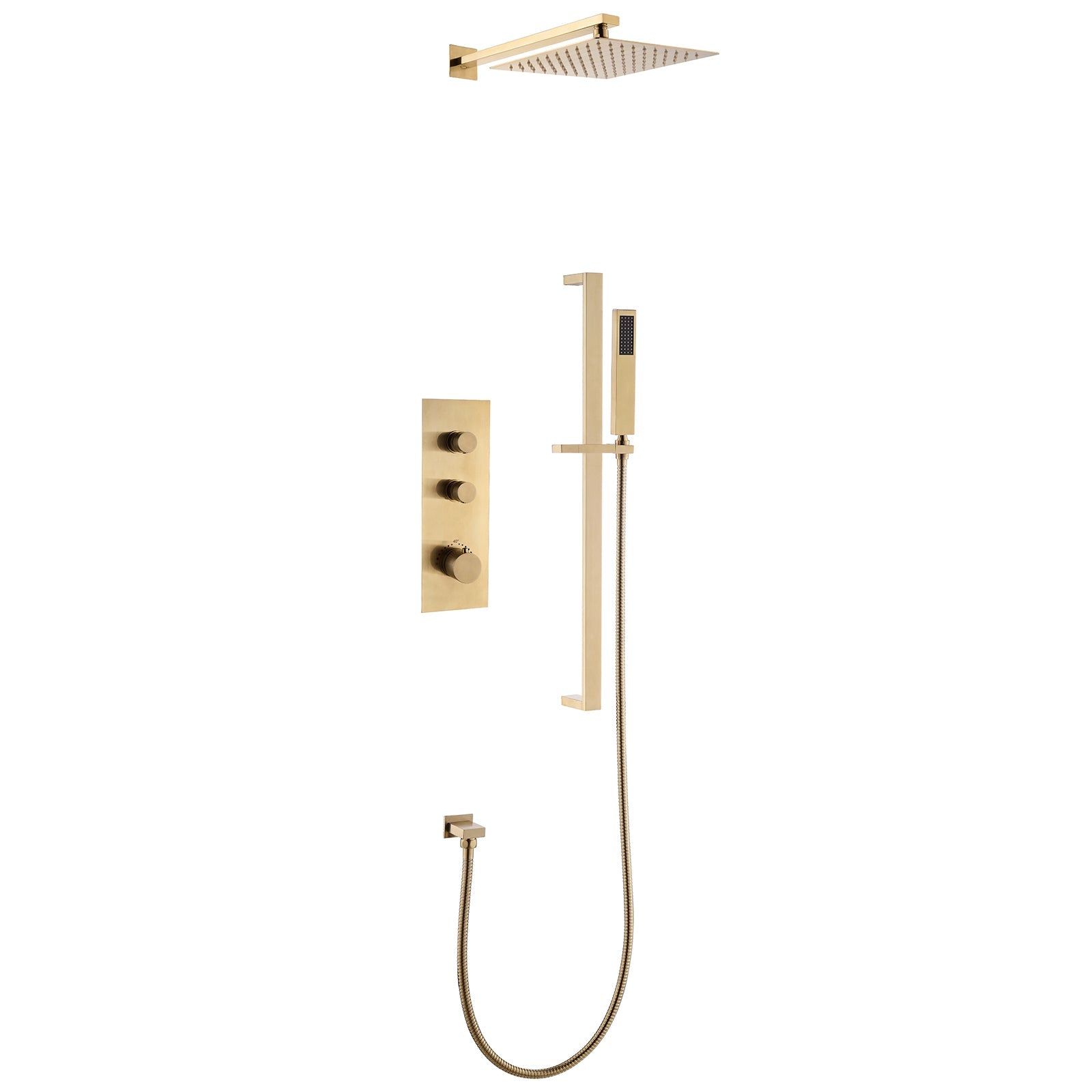 Vionel 10 In Thermostatic Shower System Handshower in Brushed Gold
