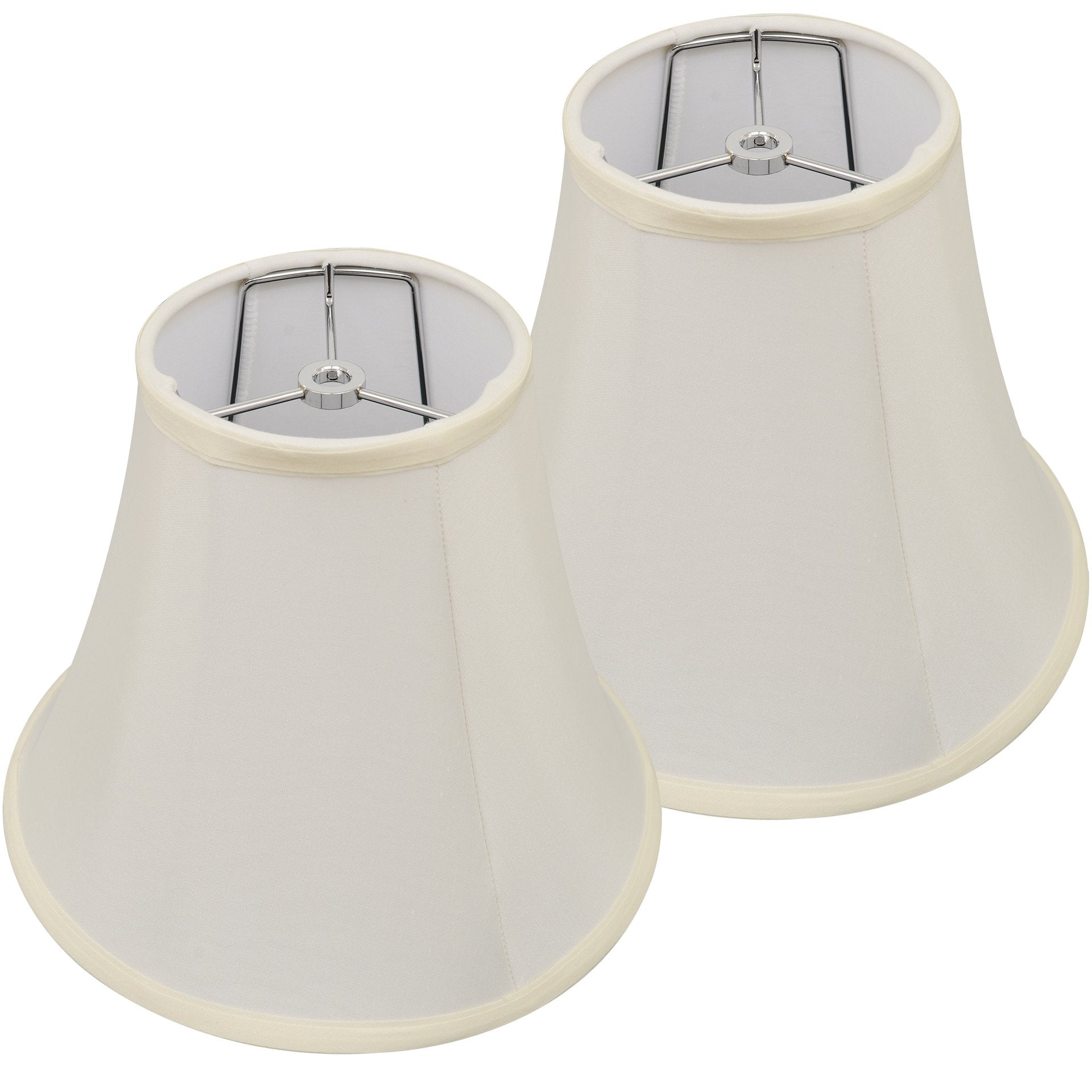 Creme White Carro Home Bell Lamp Shade 5"x10"x8"(Spider Fitting)-Set Of 2
