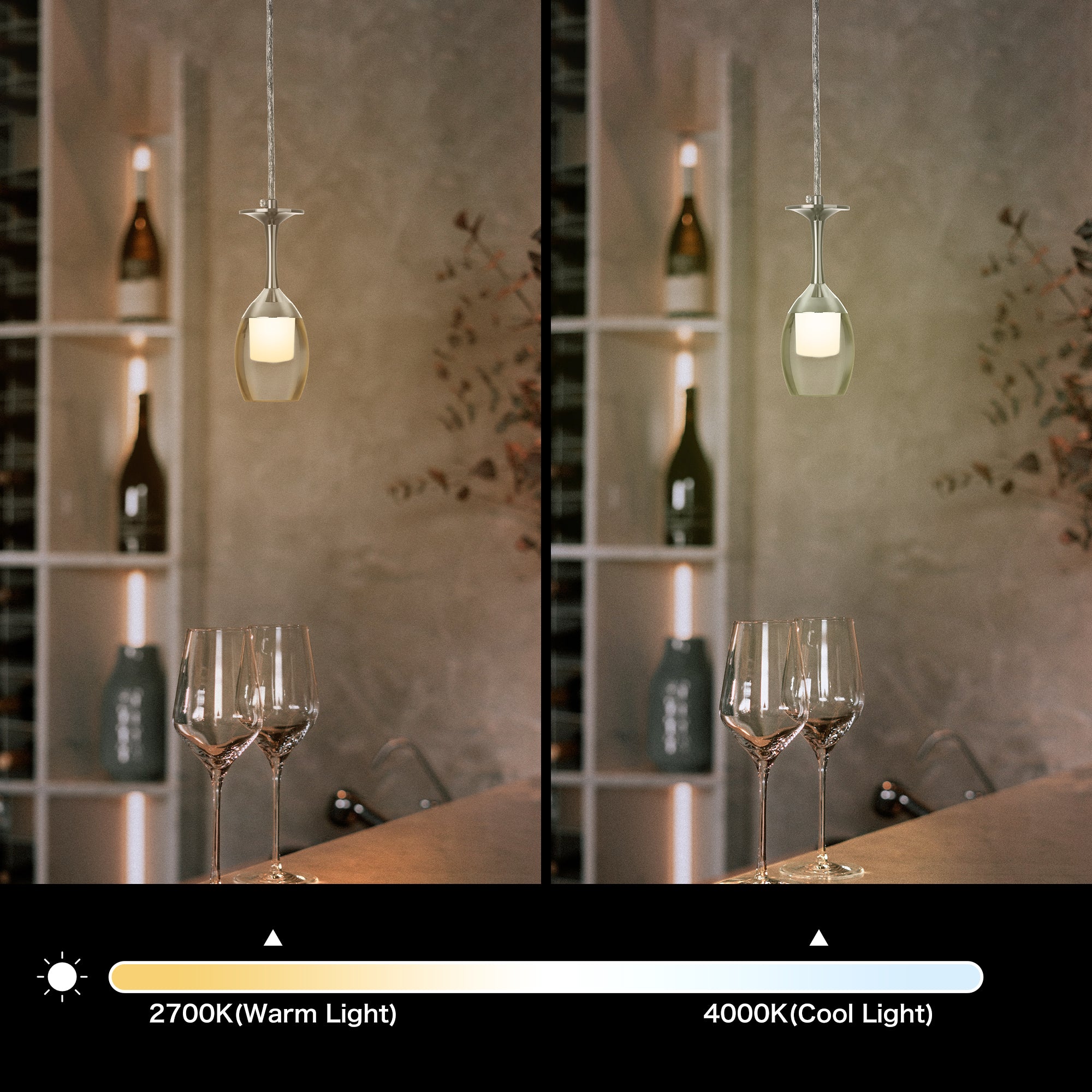 It brings fun light that can be used in every occasion. The pendant light features Wi-Fi apps, Siri Shortcut and Voice control technology (compatible with Amazon Alexa and Google Home Assistant) to set the pendant light dimmable and RGB multicolor. This pendant light can satisfy not only the various color lighting effect settings, but also the more dim color variations that slowly change. The light colors are vivid and bright and dimmable.