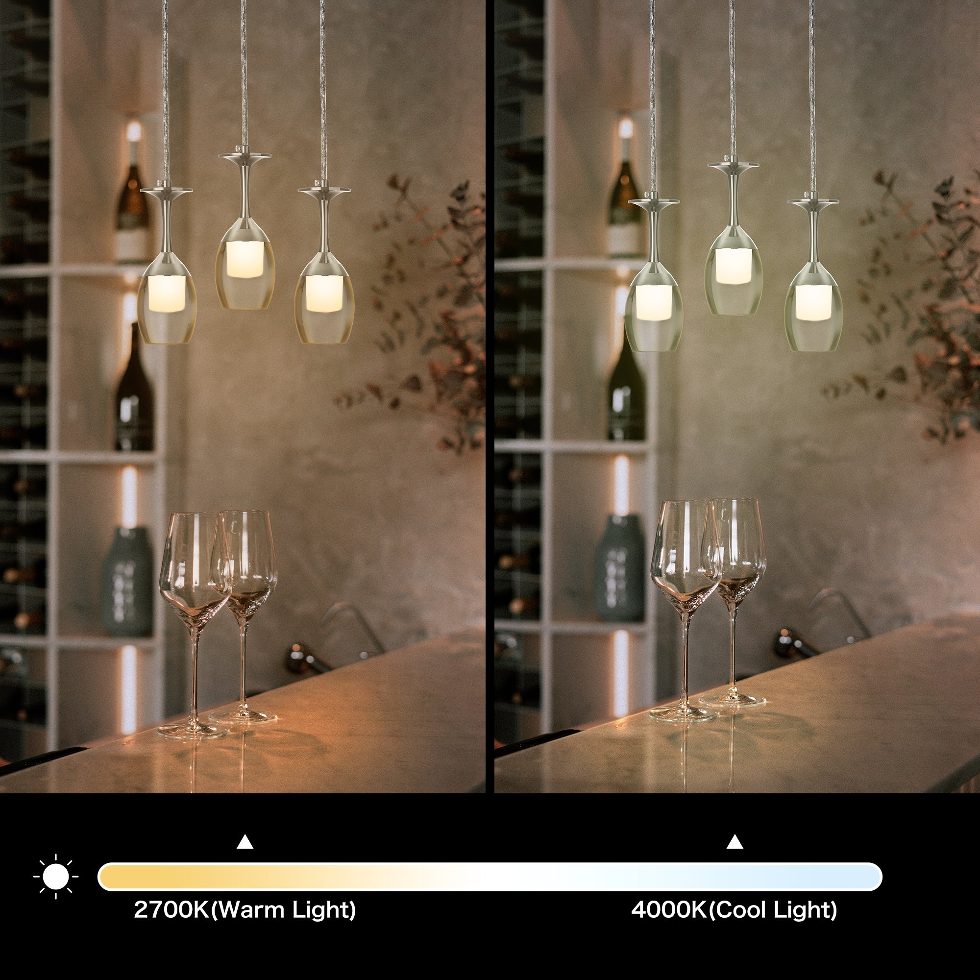 It brings fun light that can be used in every occasion. The pendant light features Wi-Fi apps, Siri Shortcut and Voice control technology (compatible with Amazon Alexa and Google Home Assistant) to set the pendant light dimmable and RGB multicolor. This pendant light can satisfy not only the various color lighting effect settings, but also the more dim color variations that slowly change. The light colors are vivid and bright and dimmable.