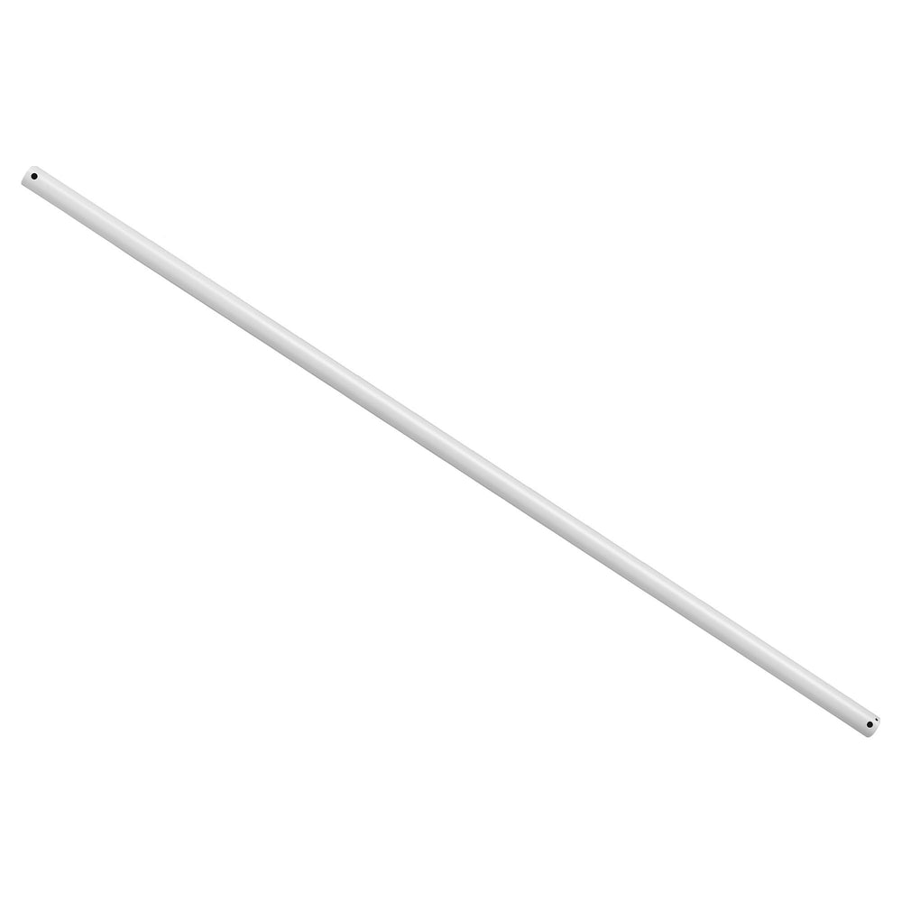 36-inch extended downrod in a clean white finish, compatible with AC/DC motor ceiling fans for enhanced performance in large spaces.