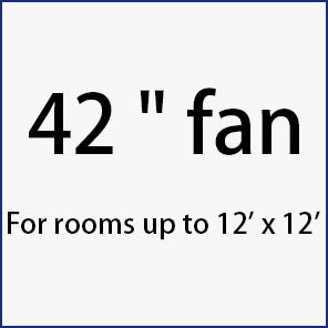 42-inch ceiling fan is suitable for rooms size up to 12' x 12'