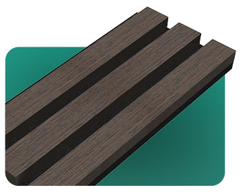 American Smoked Walnut Acoustic Slat Wood Wall Panel with Black Felt