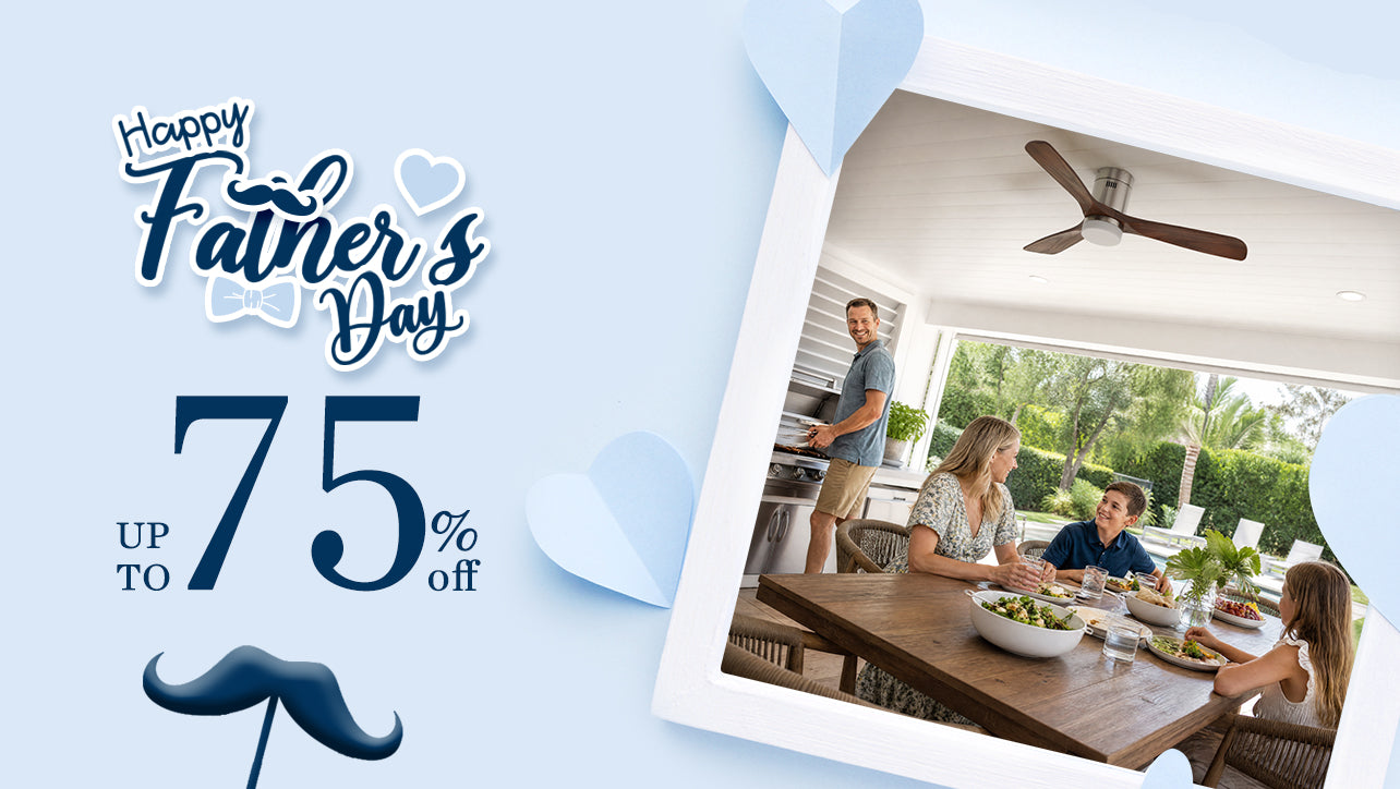 Father's day sale banner up to 75% off