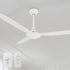 Alya 56-inch industrial-style white ceiling fan with remote and wall switch, DC motor, and 3 blades for powerful air circulation. 