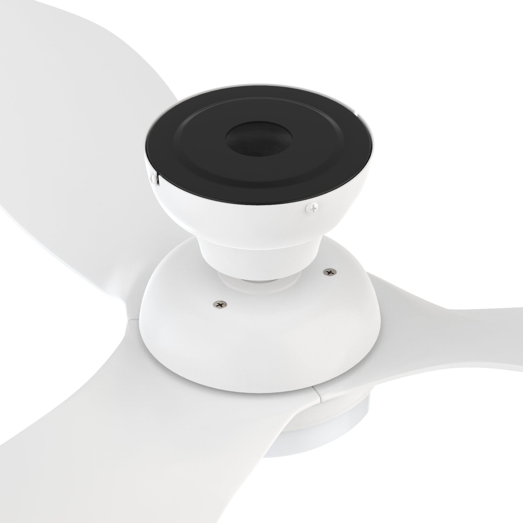 45 inch white low profile ceiling fan with light only suitable for flat ceiling. 