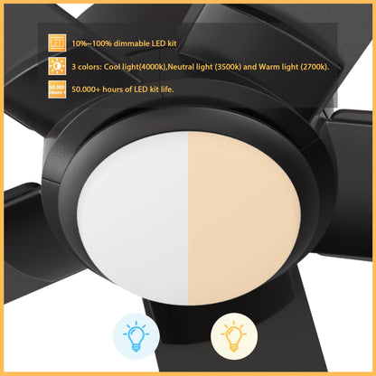 Close-up of the Aspen smart ceiling fan&