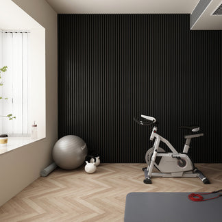 Modern Black Color Matte Acoustic Slat Wall Panels | Wall & Ceiling