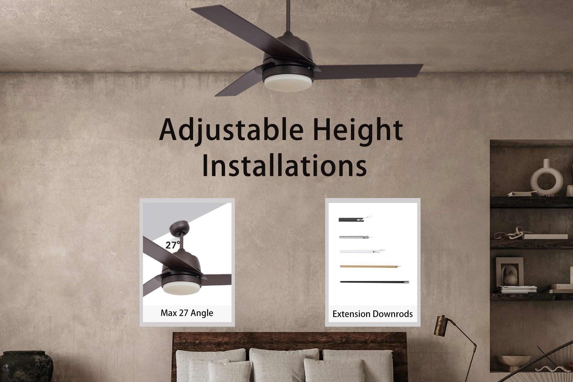 Carro-Smafan-Addison-52”-Outdoor-Smart-Ceiling-Fan-with-Remote-Slope-Flat-Angled-Mount-Extension-Downrod