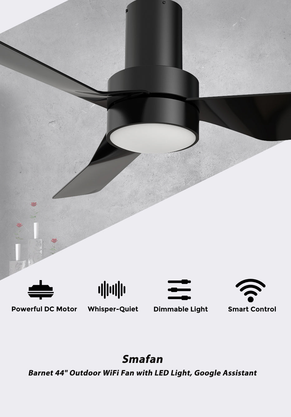 Carro-Smafan-Barnet-44''-Indoor-Outdoor-WiFi-Ceiling-Fan-with-Dimmable-LED-Light-Kit-Works-with-Amazon-Alexa.