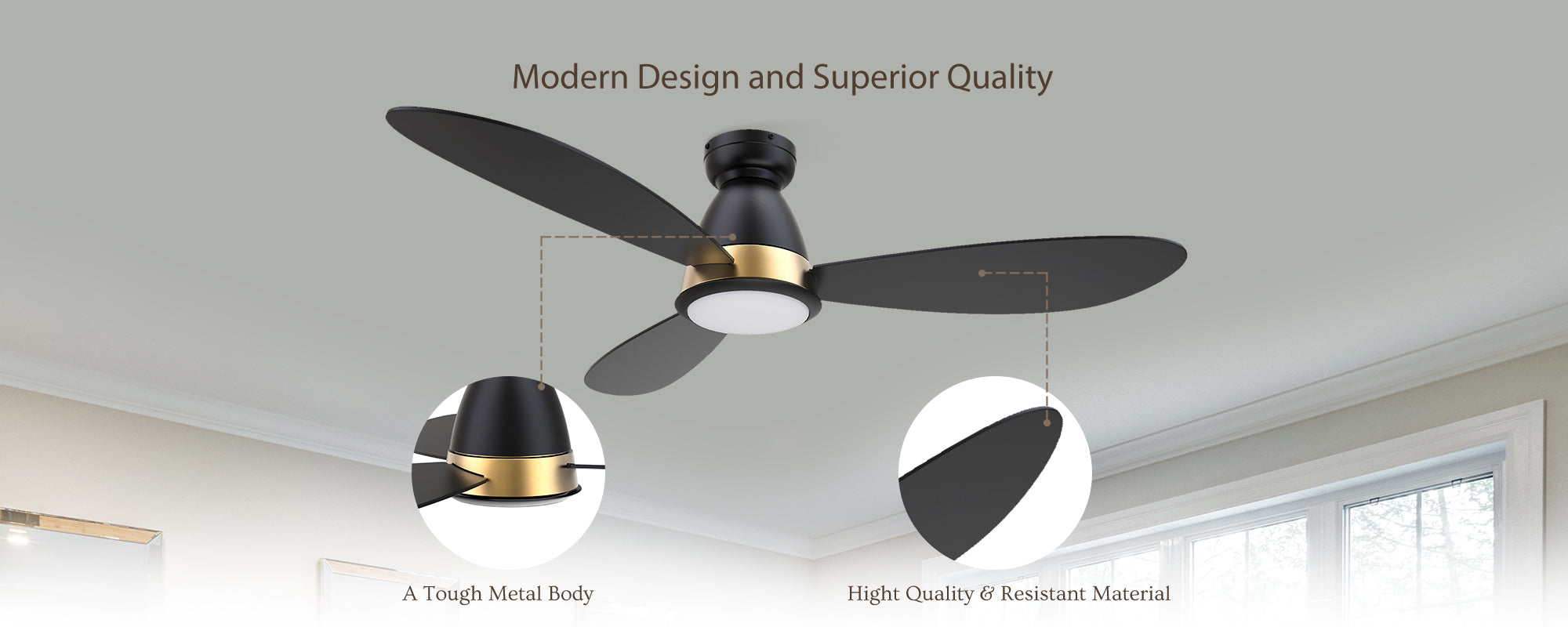 Carro-Smafan-Fayetee-Flush-52”-Indoor-Outdoor-Smart-Ceiling-Fan-with-Finest-Material-Superior-Design