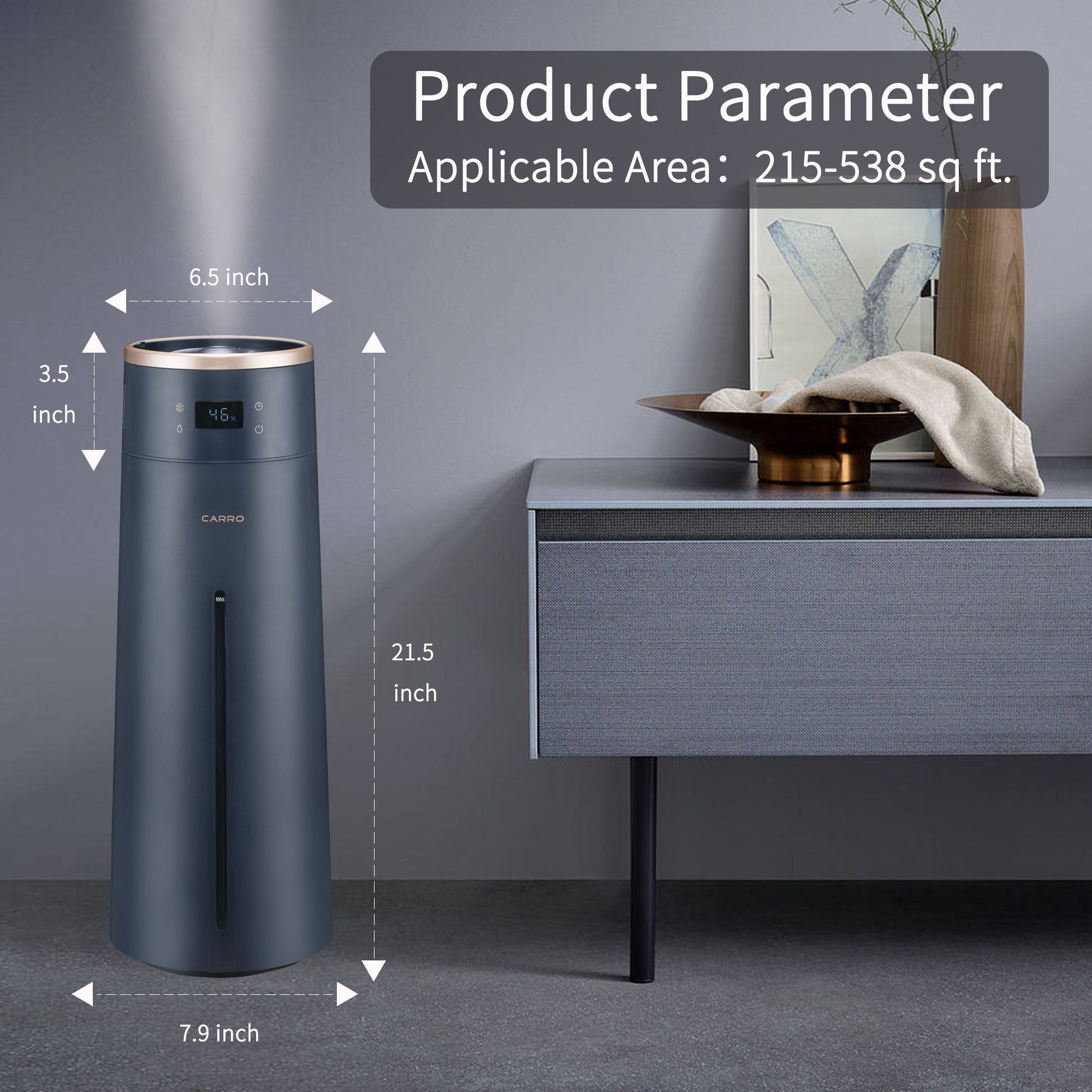 Blue humidifier product parameter 