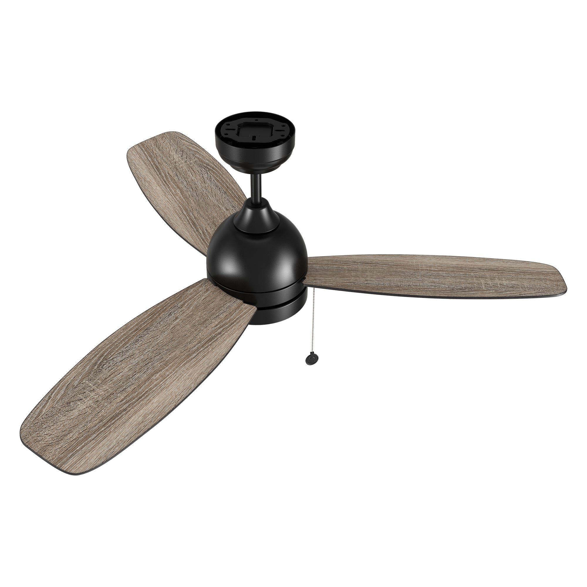 Striking and natural light wood finish on the fan blades. Enhances the Carro Tesoro pull chain ceiling fan's overall aesthetic with a touch of warmth and sophistication. #color_wood