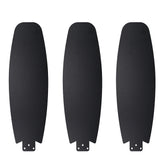 Ceiling fan with 3 plywood blades in black.