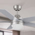 52 inch modern ceiling fan in silver with LED light and pull chain, featuring with 5-speed dc quiet motor and an integrated 4000K LED cool light. 