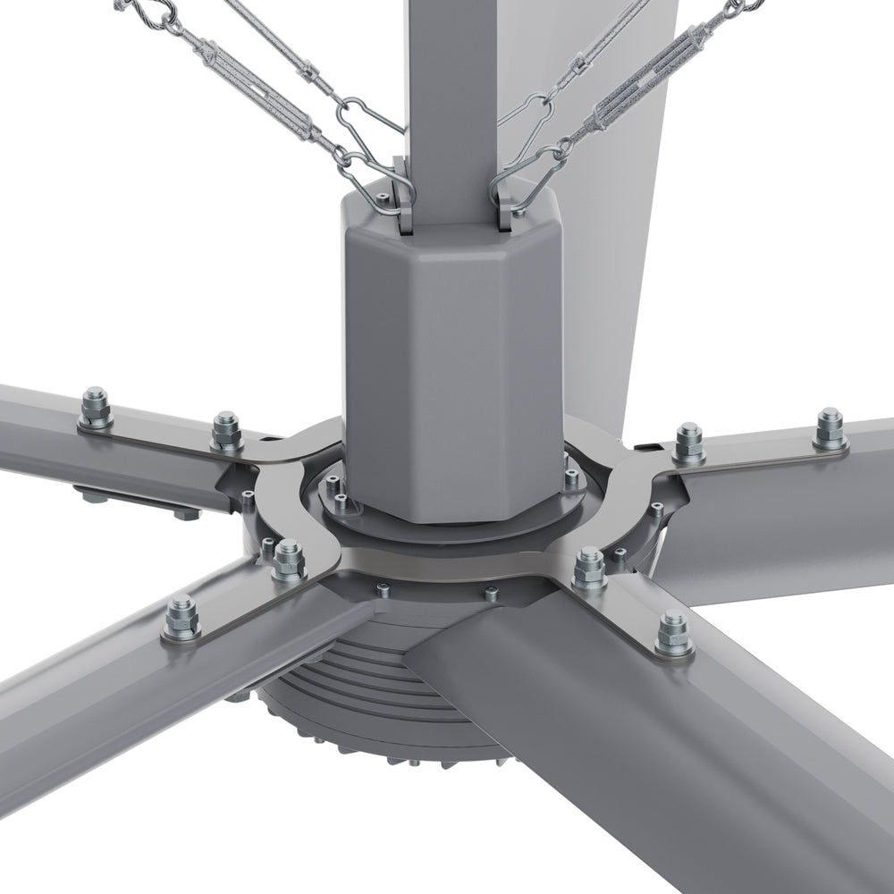 Close-up view of the 10ft industrial fan&